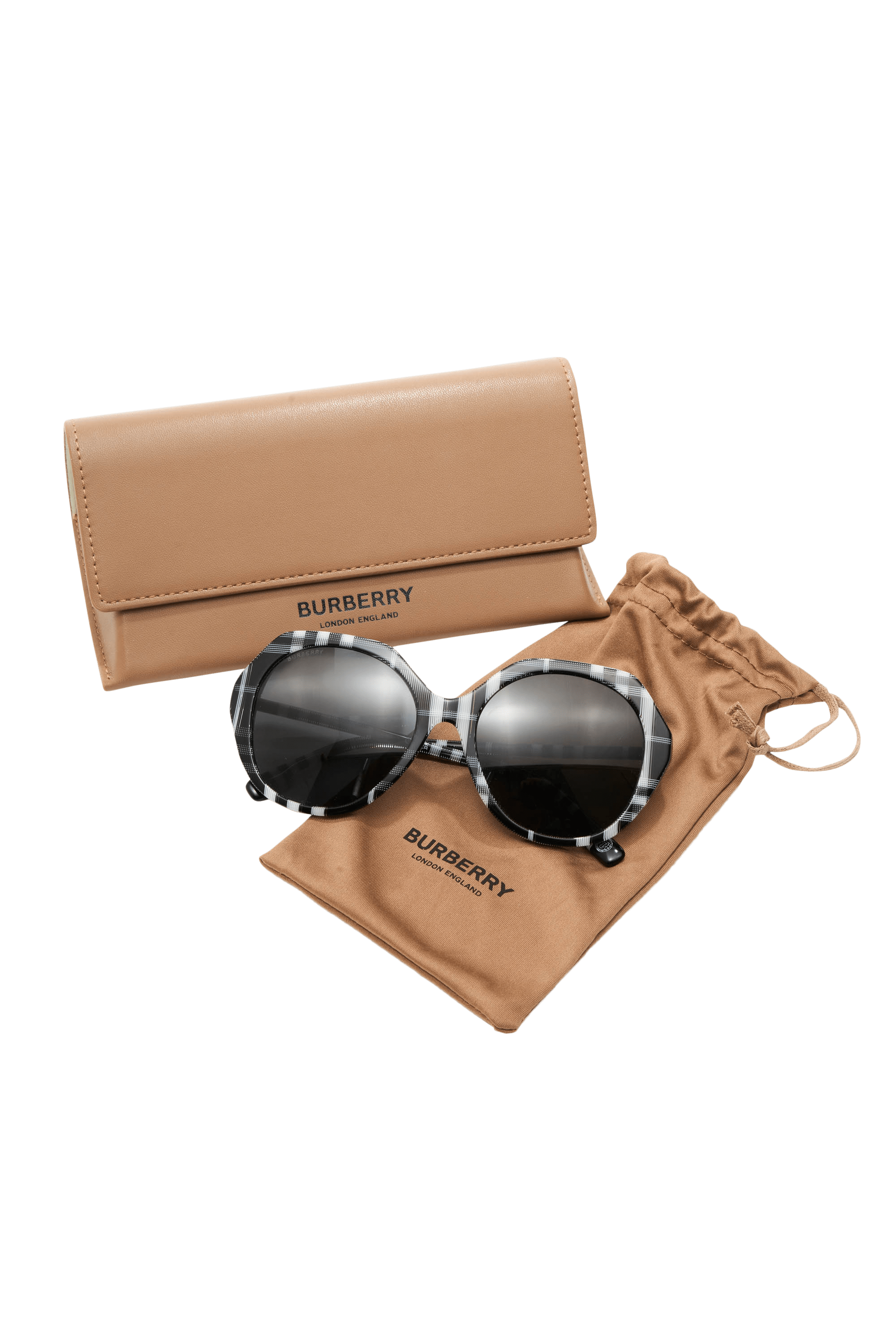 Burberry Black Nova Check Sunglasses - Foxy Couture Carmel