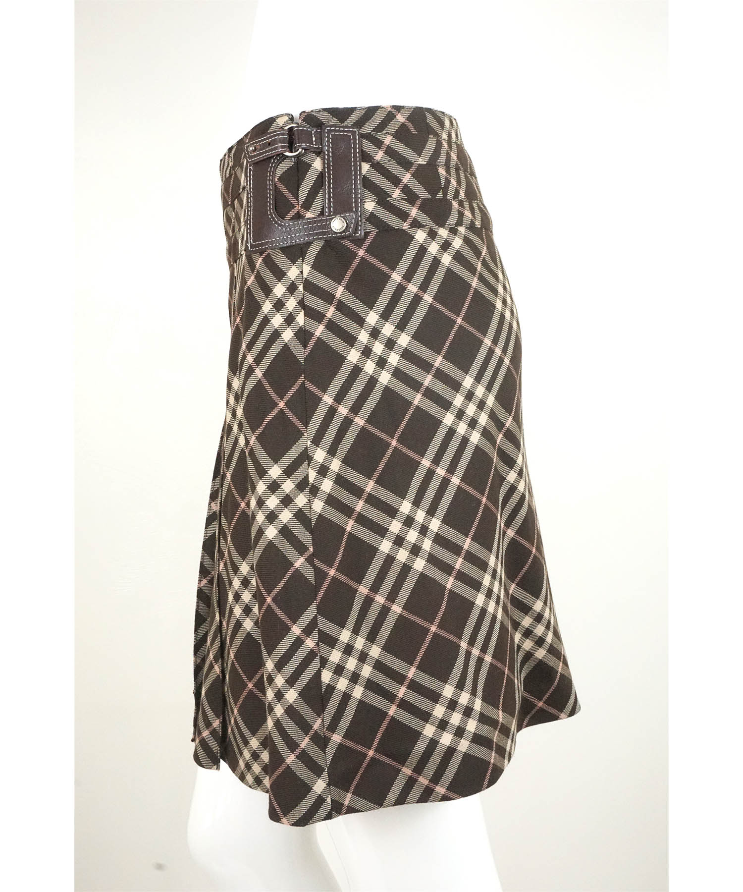 Burberry London Plaid Pleated Mini Skirt