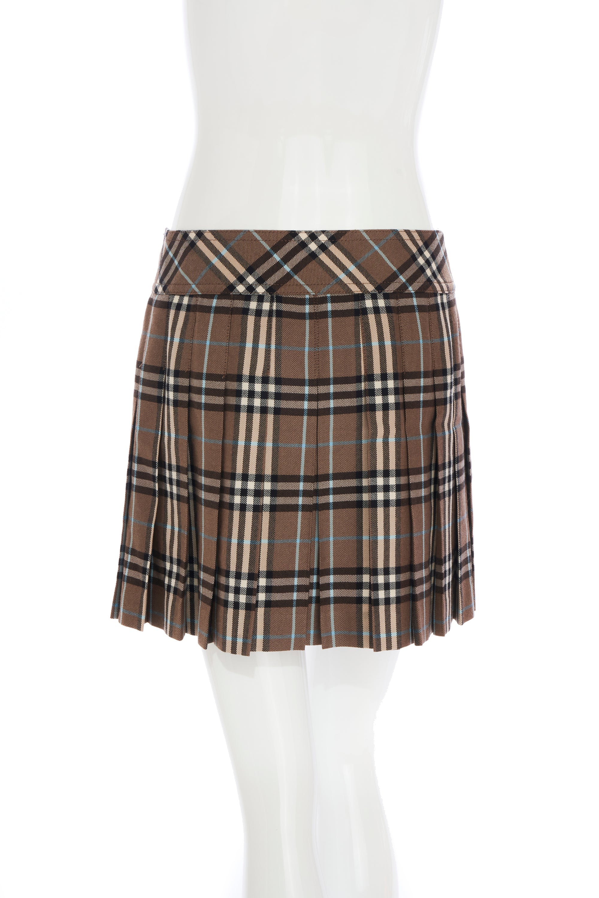 Burberry London Y2K Taupe Nova Check Skirt