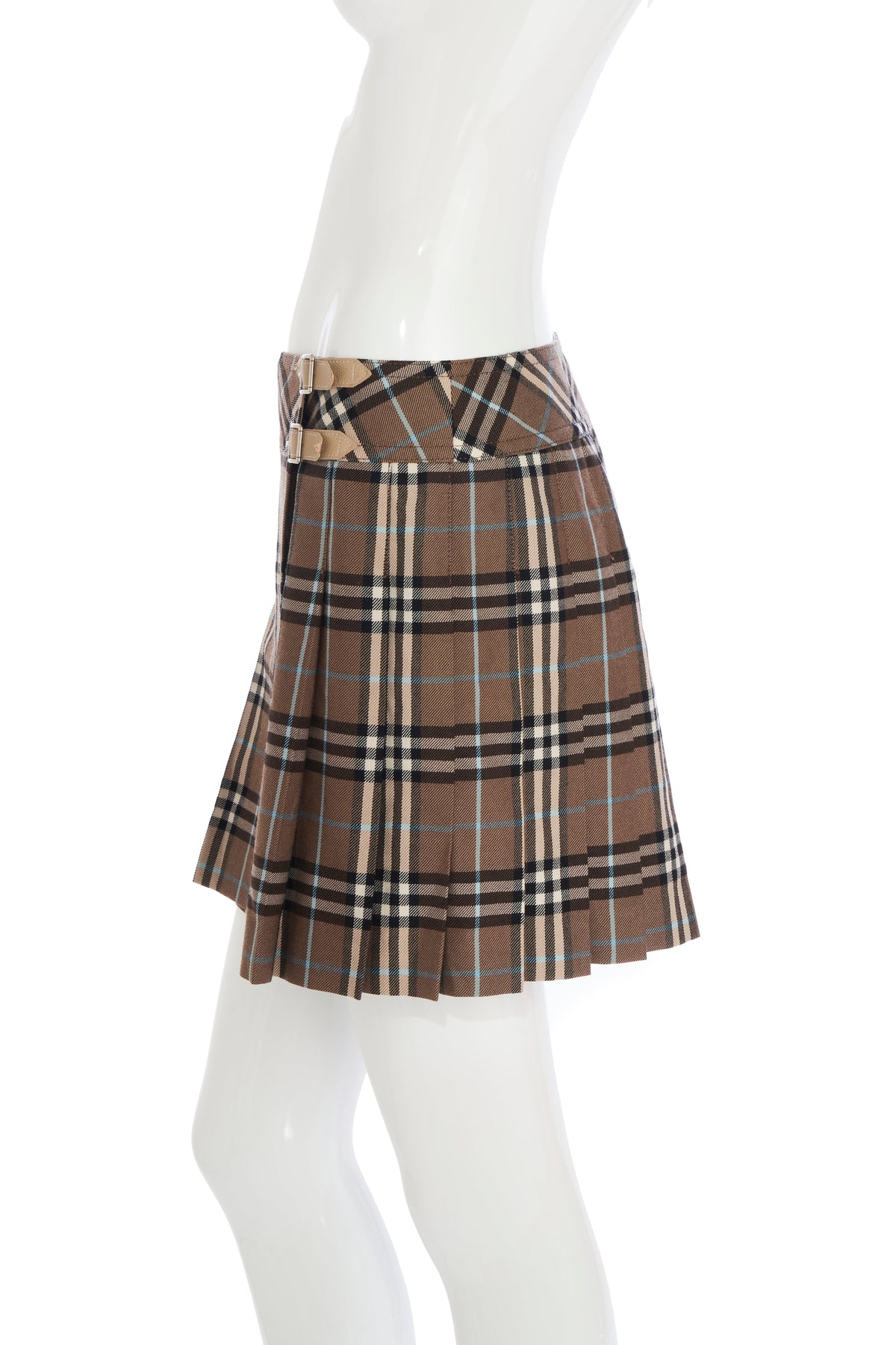 Burberry London Y2K Taupe Nova Check Skirt