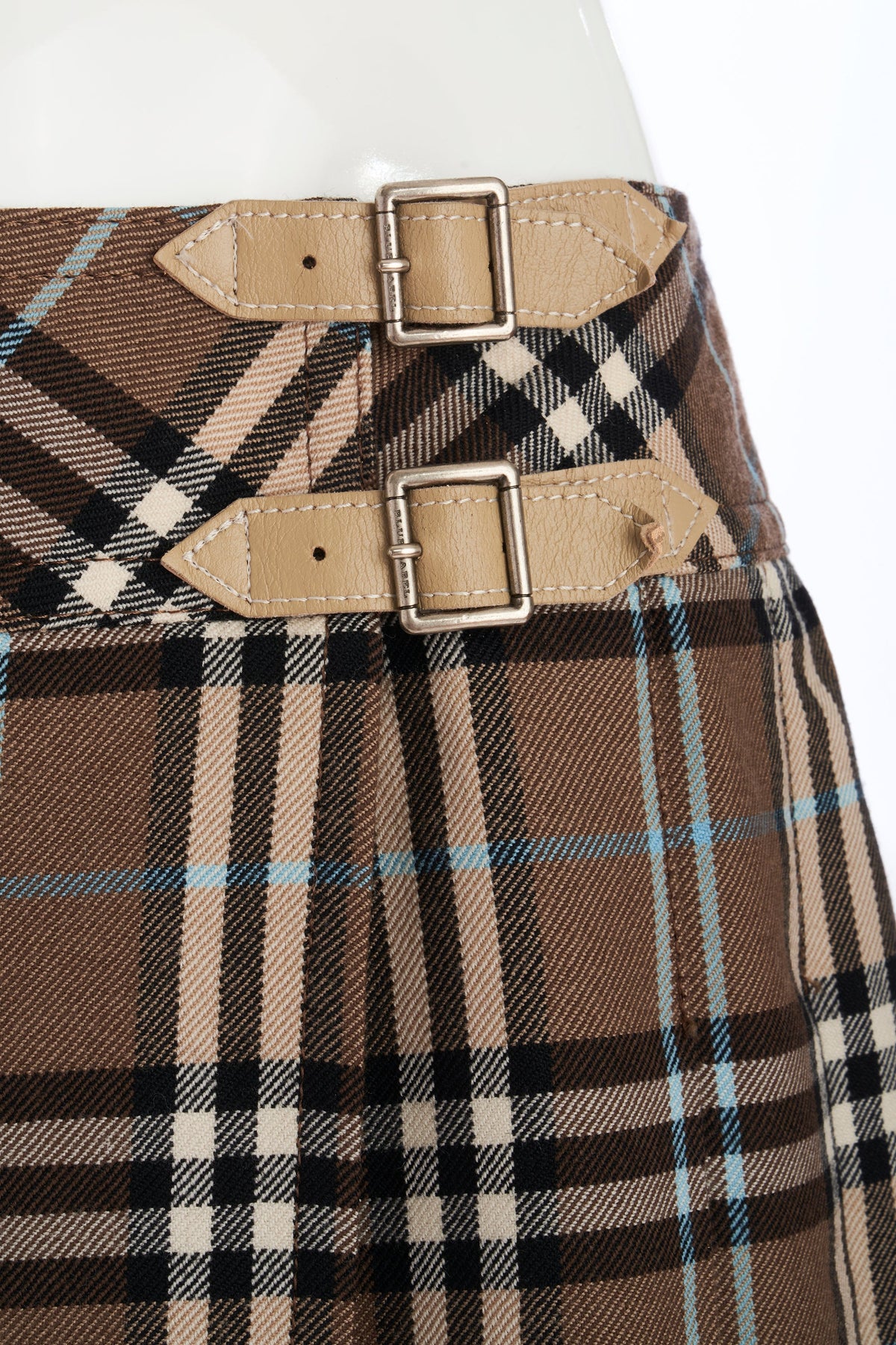 Burberry London Y2K Taupe Nova Check Skirt