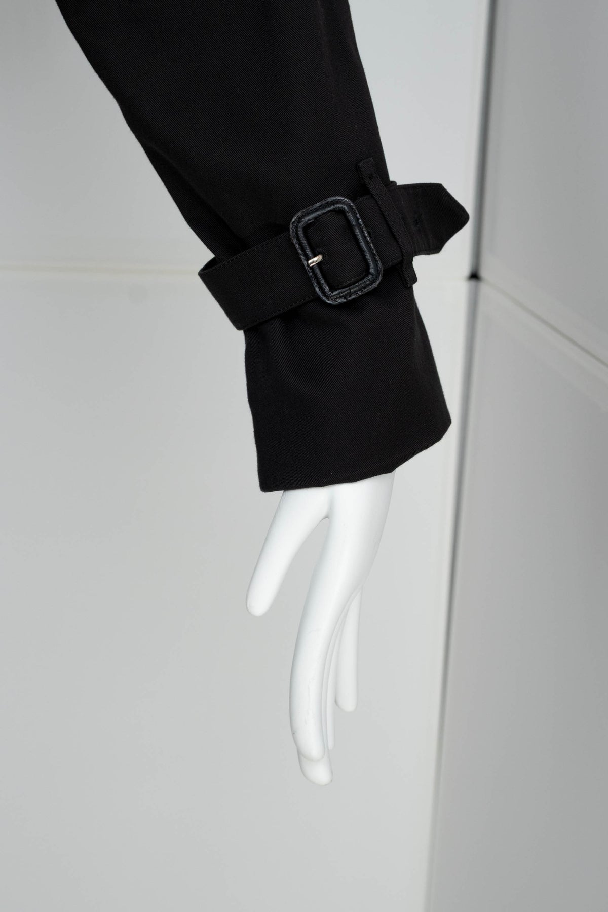 Burberry London Black Alex Trench Coat Wool Lining Size 6 XXLong