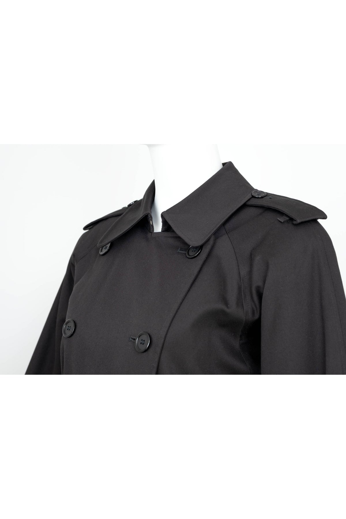 Burberry London Black Alex Trench Coat Wool Lining Size 6 XXLong