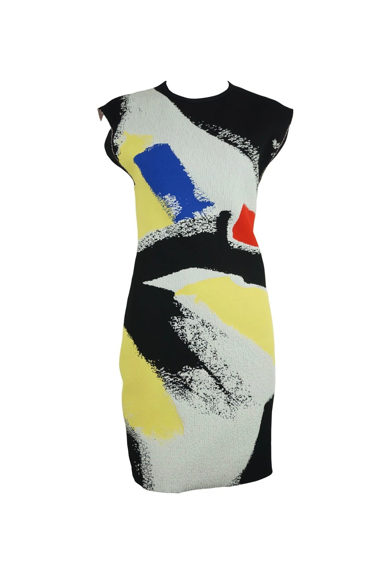 Celine by Phoebe Philo Primary Brushstroke Dress 2014 Spring - Foxy Couture Carmel