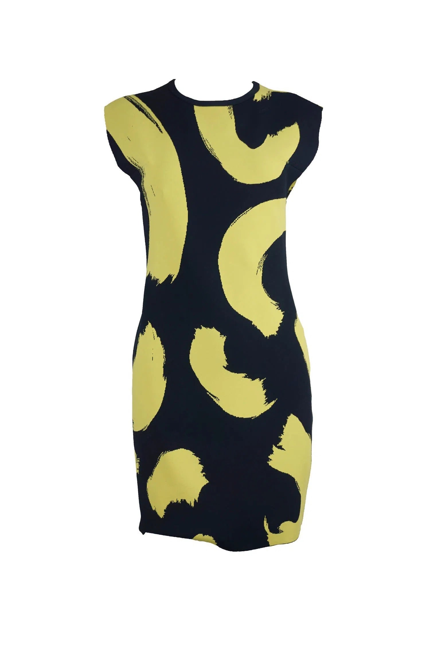 Celine by Phoebe Philo Yellow Brushstroke Dress 2014 Spring - Foxy Couture Carmel