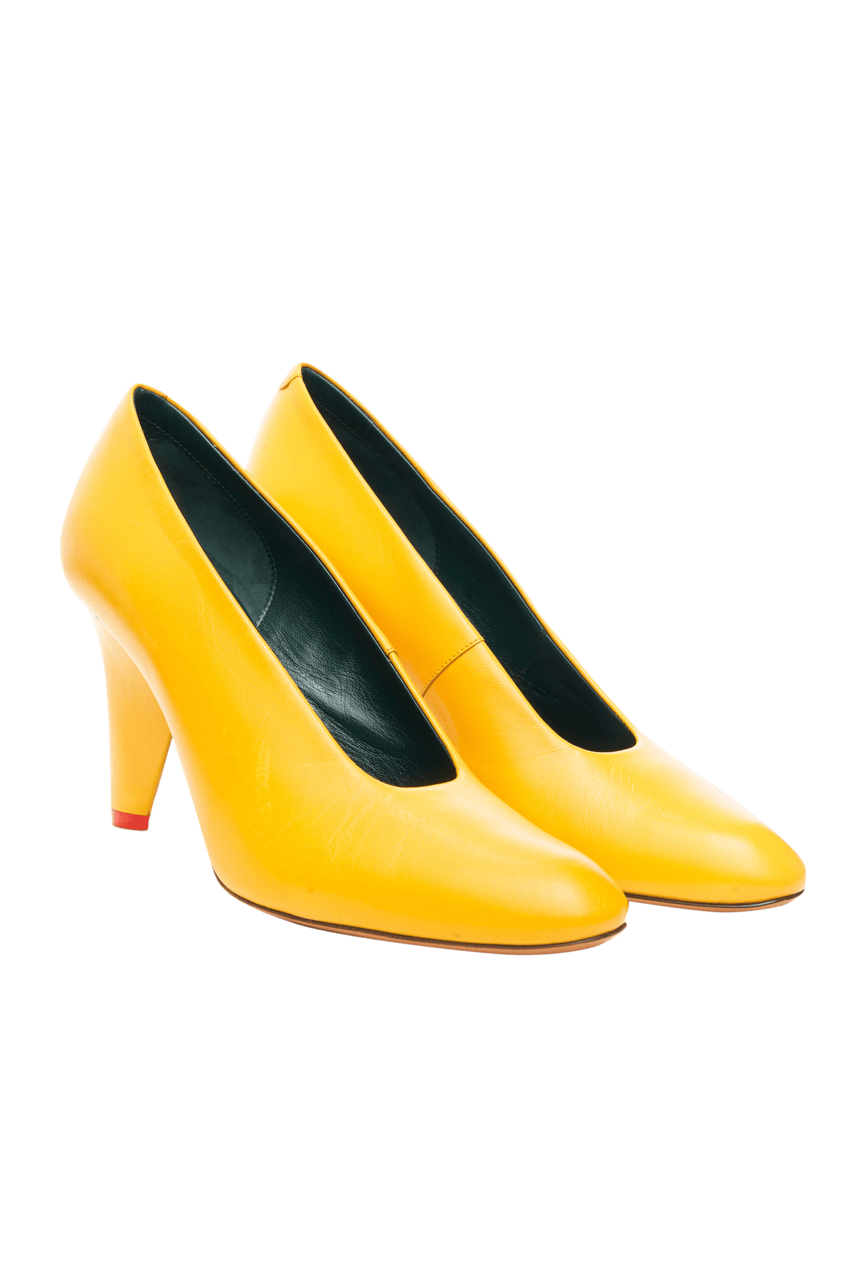 Celine Yellow Pumps with Red Heel Size 36