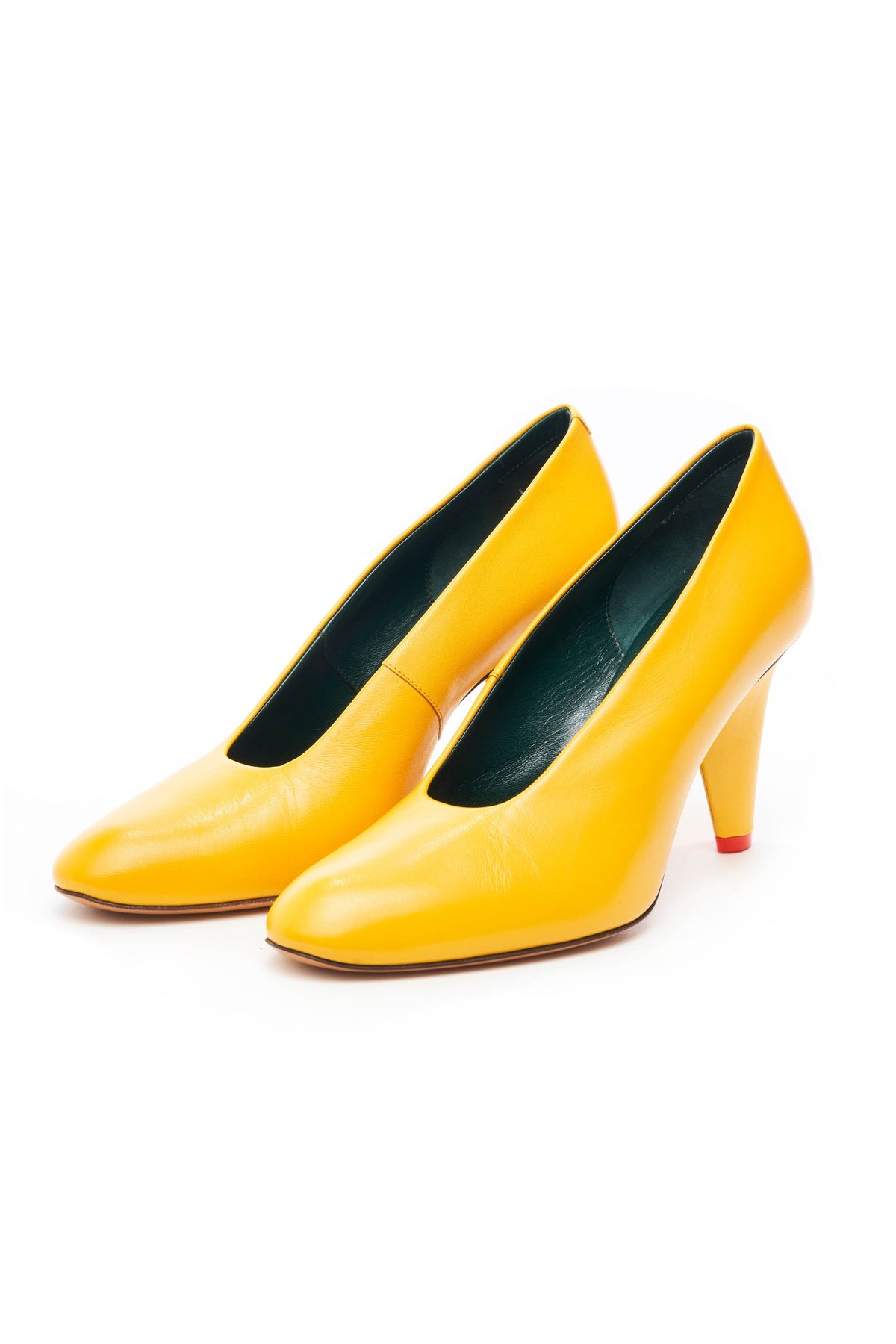 Celine Yellow Pumps with Red Heel Size 36