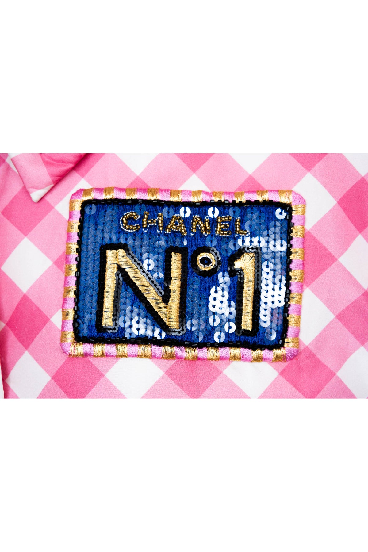 Chanel Pink Gingham Formula 1 Track Jacket 2023 Cruise Collection Size 38/6