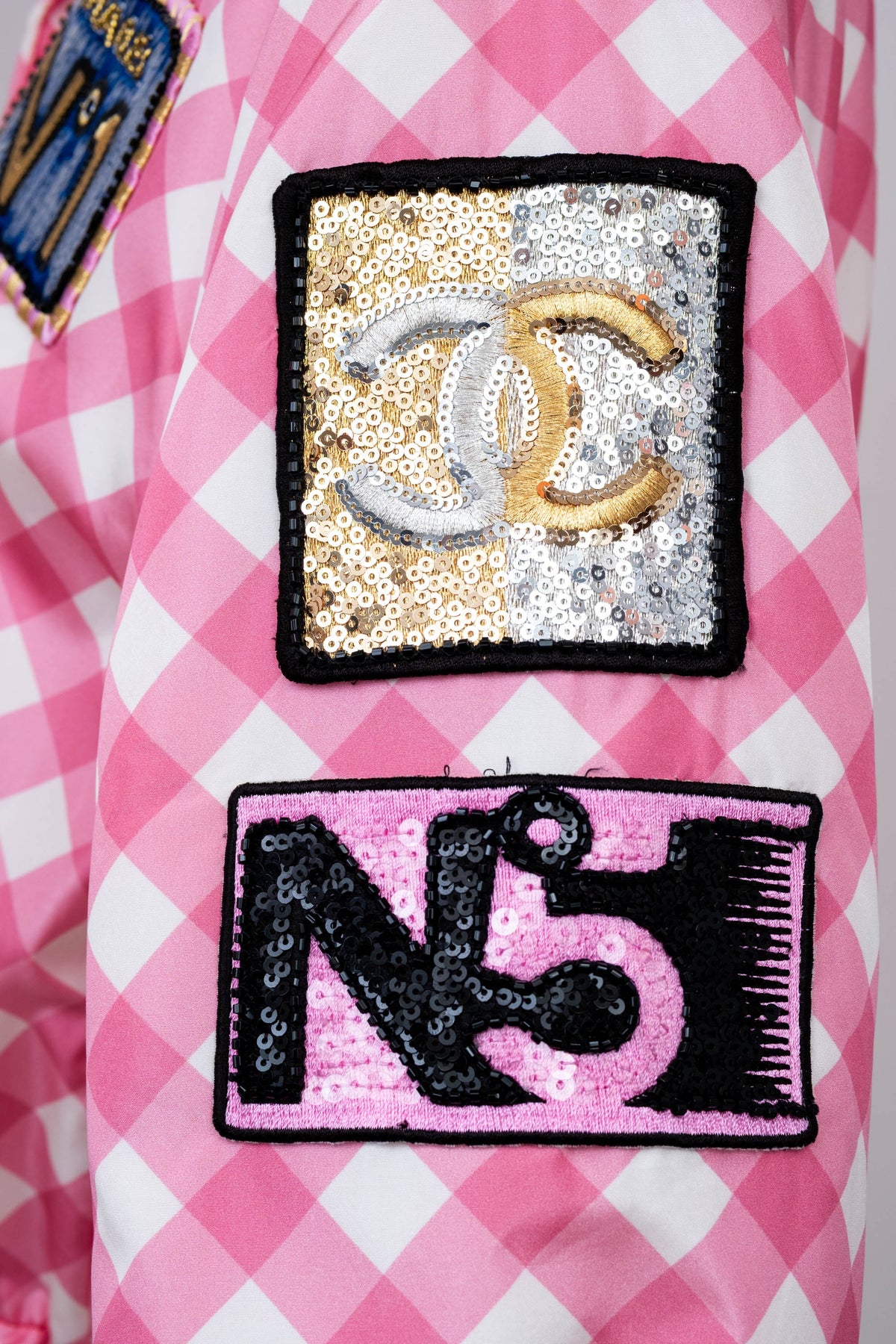 Chanel Pink Gingham Formula 1 Track Jacket 2023 Cruise Collection Size 38/6
