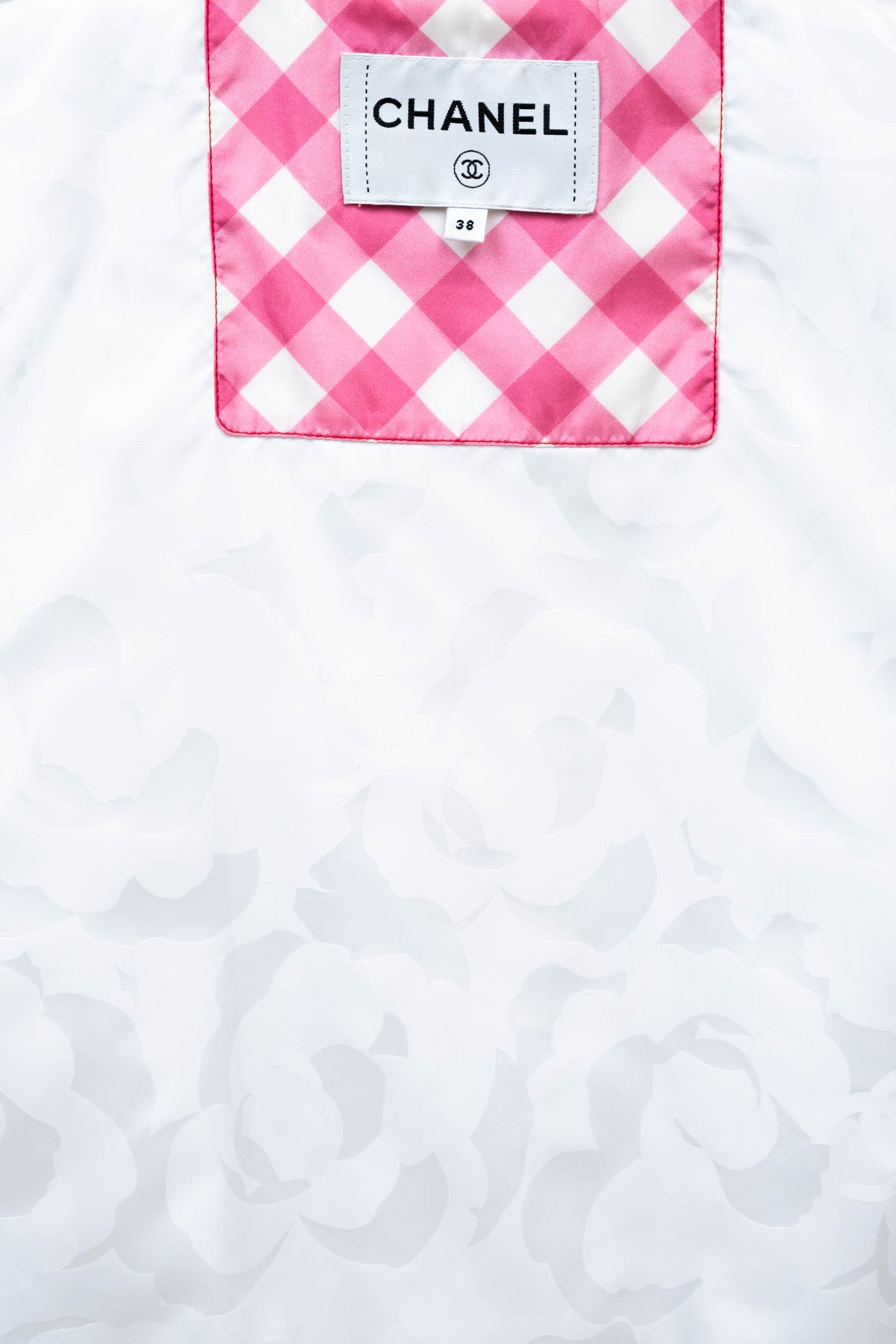 Chanel Pink Gingham Formula 1 Track Jacket 2023 Cruise Collection Size 38/6