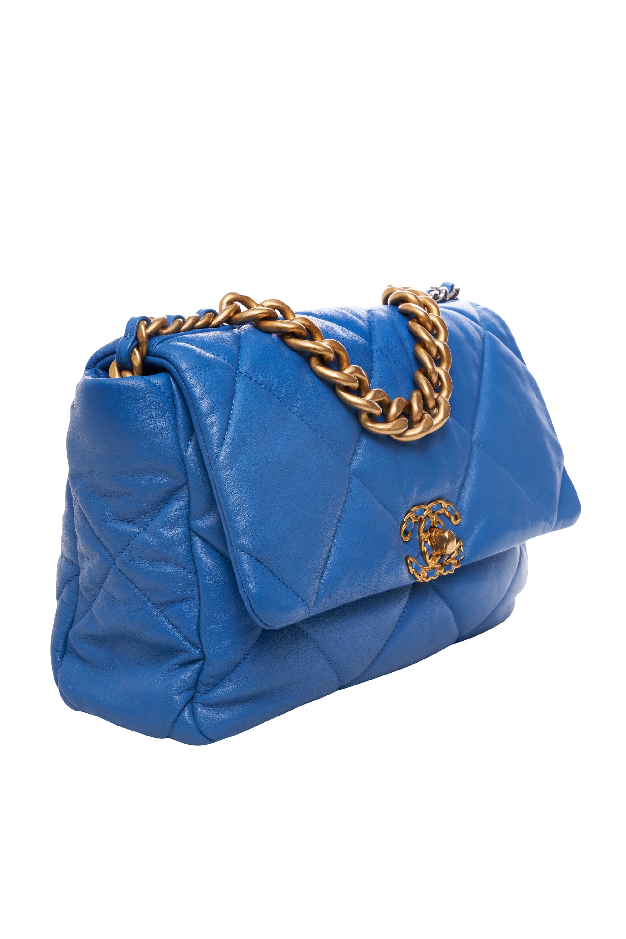 Chanel 19 Medium Blue Purse 2020-21 - Foxy Couture Carmel