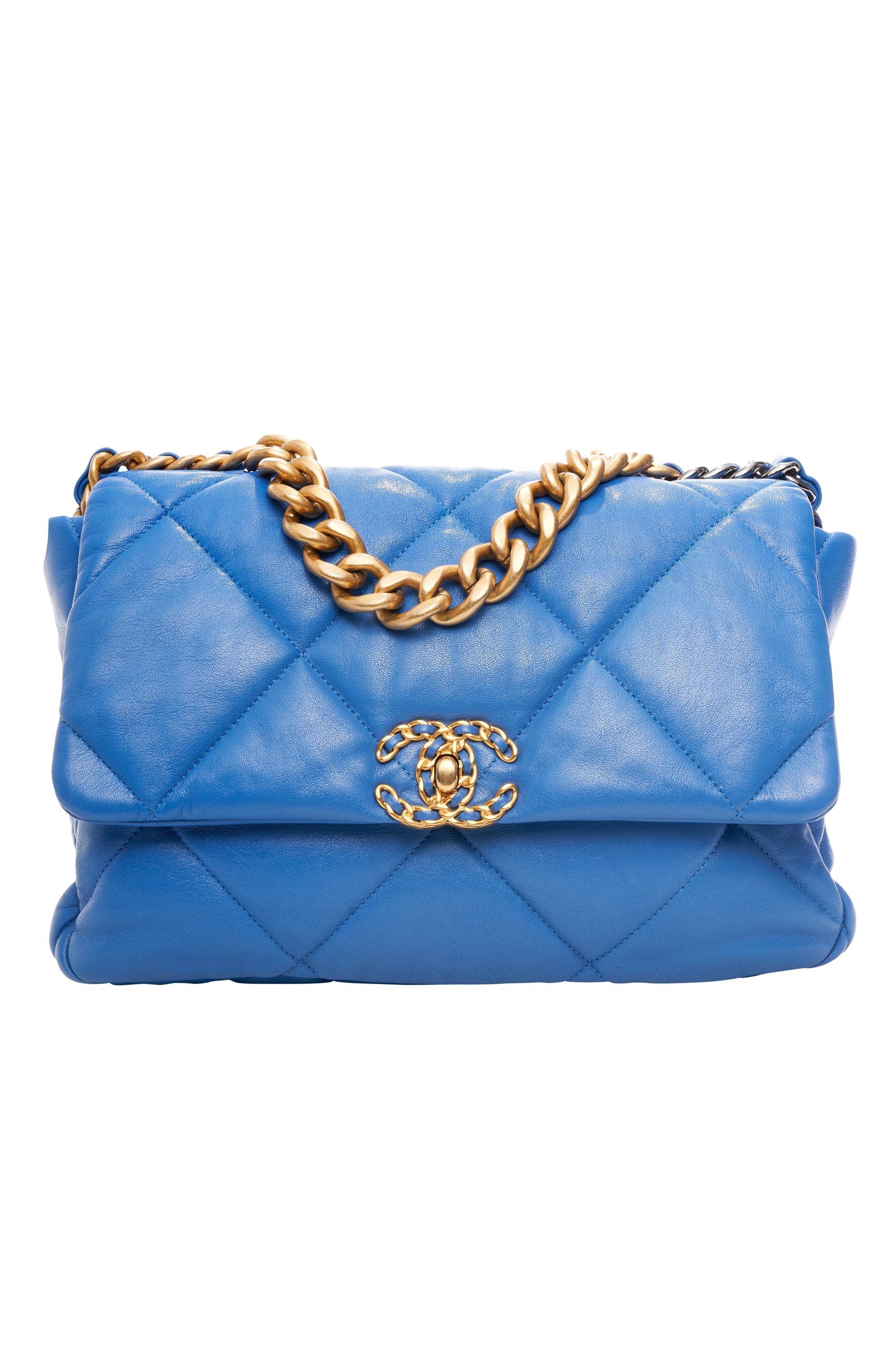 Chanel 19 Medium Blue Purse 2020-21 - Foxy Couture Carmel
