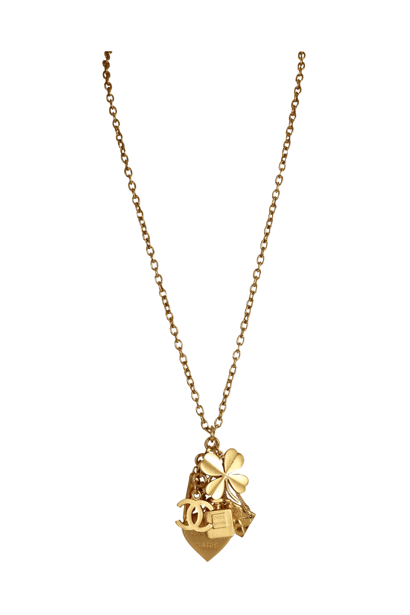 Chanel 1995 24k Gold Plated Lucky Charms Necklace - Foxy Couture Carmel