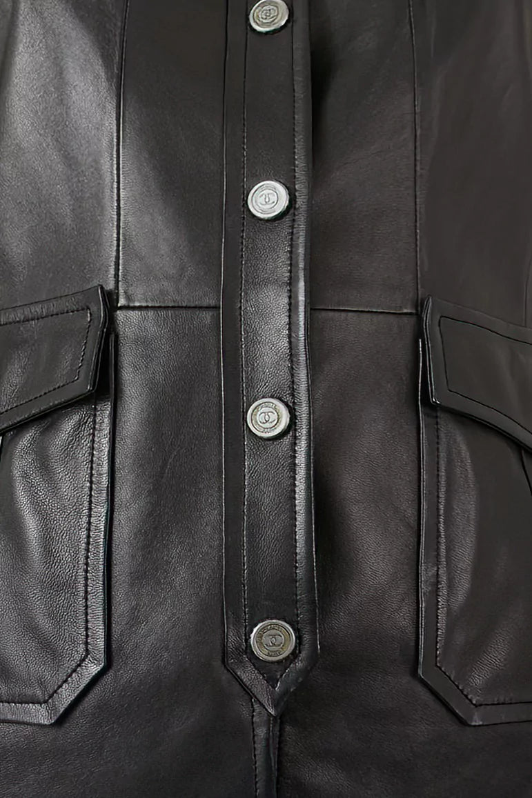 Chanel 2006 Leather Longline Jacket