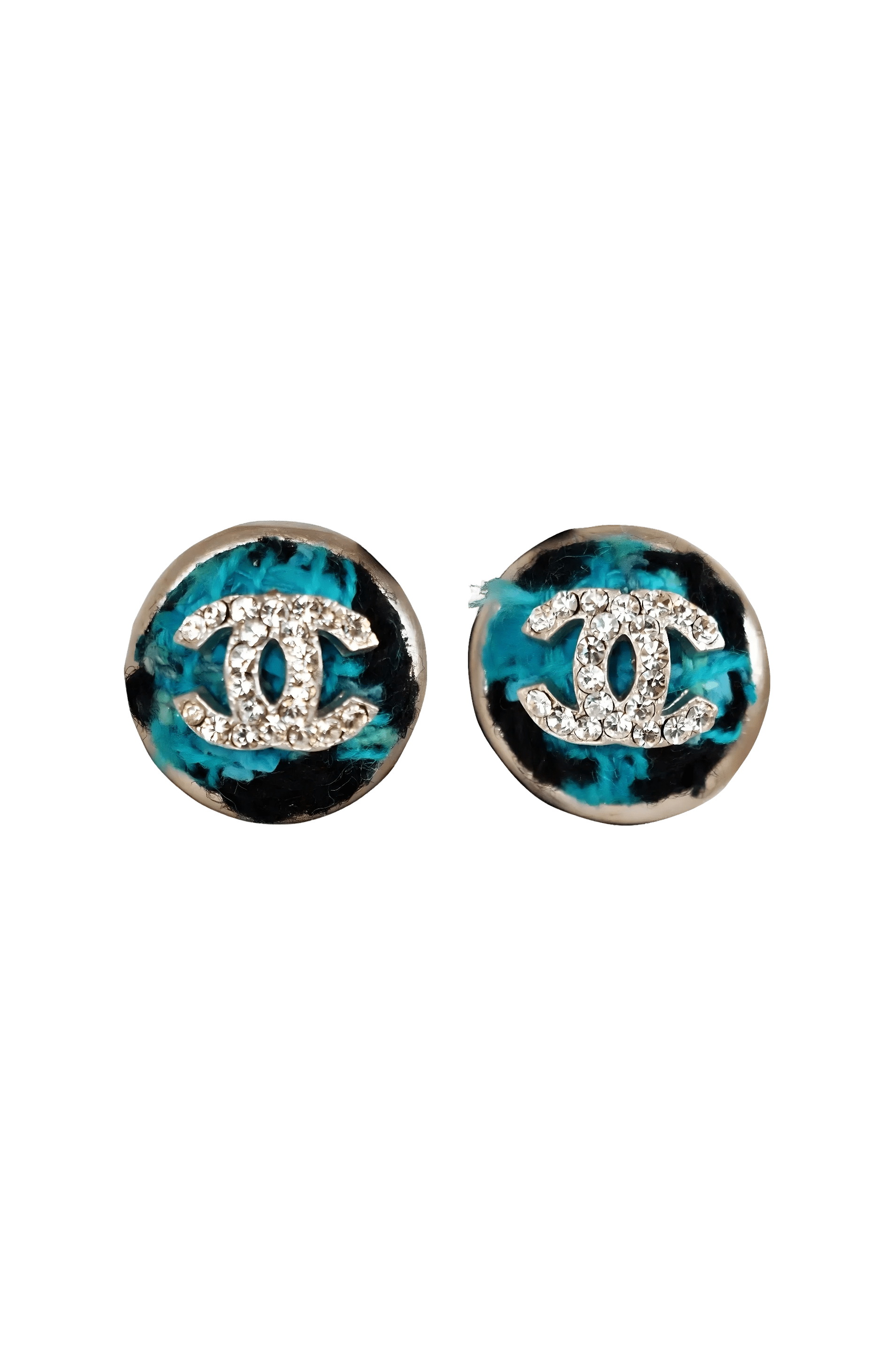 Chanel 2007P Tweed CC Earrings
