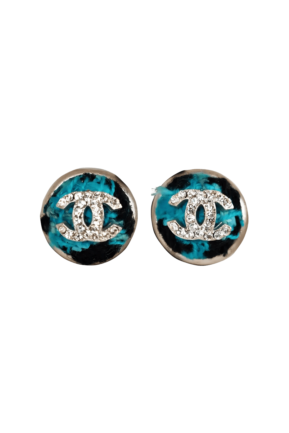 Chanel 2007P Tweed CC Earrings