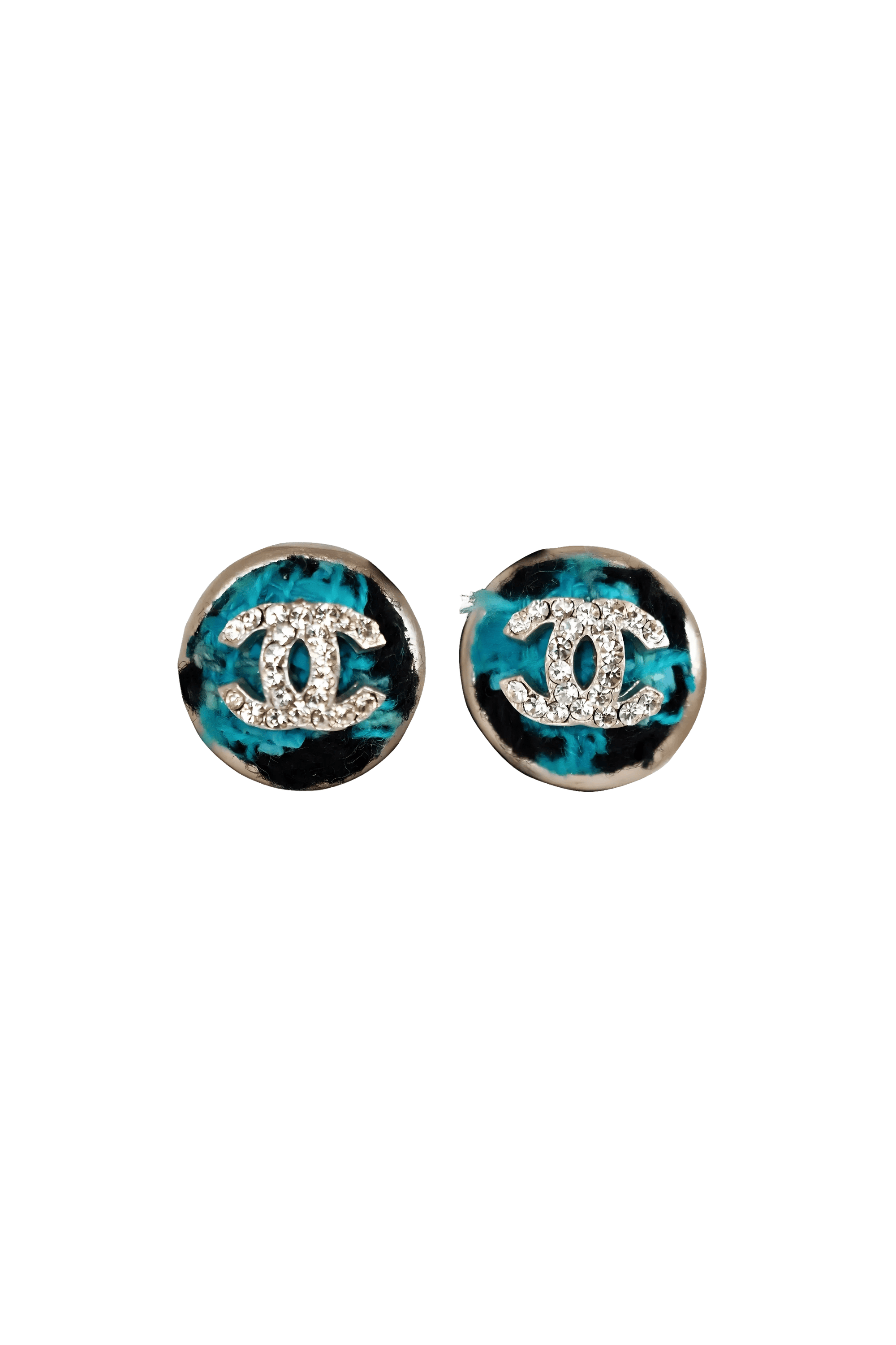 Chanel 2007P Tweed CC Earrings