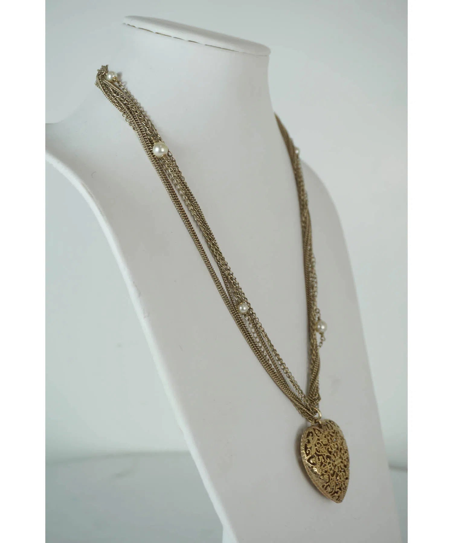Chanel 2008 Filigree Lucky Charms Heart Necklace