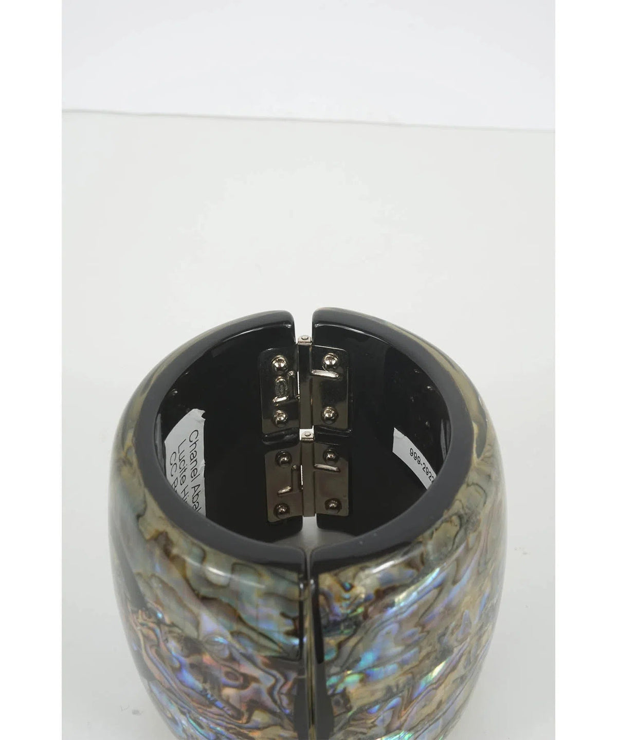 Chanel 2012 Abalone &amp; Lucite CC Hinged Bracelet