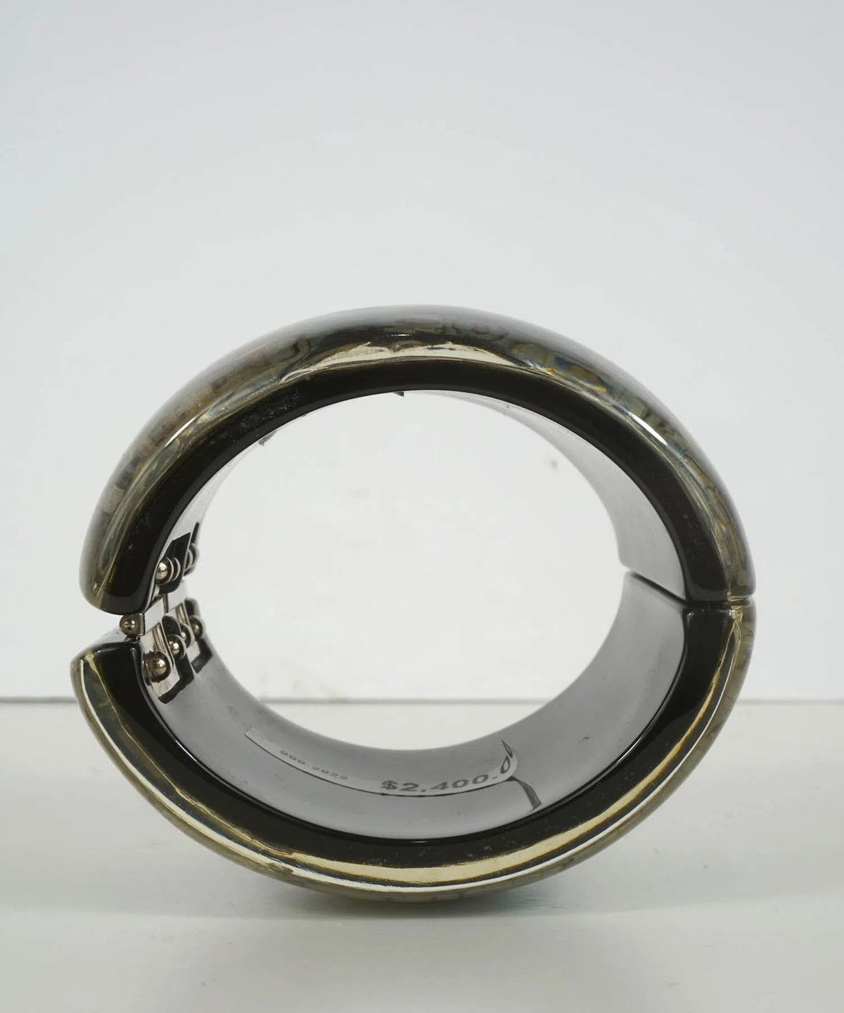 Chanel 2012 Abalone &amp; Lucite CC Hinged Bracelet