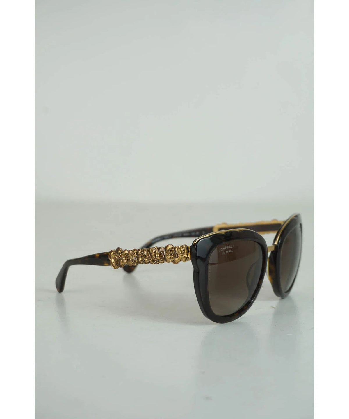 Chanel Brown / Gold Bijoux Polarized Sunglasses