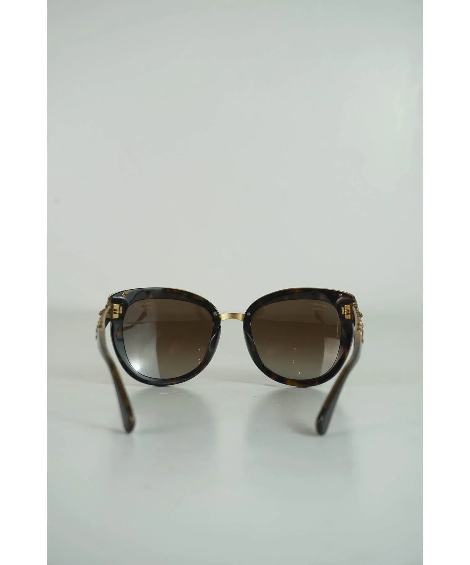 Chanel Brown / Gold Bijoux Polarized Sunglasses