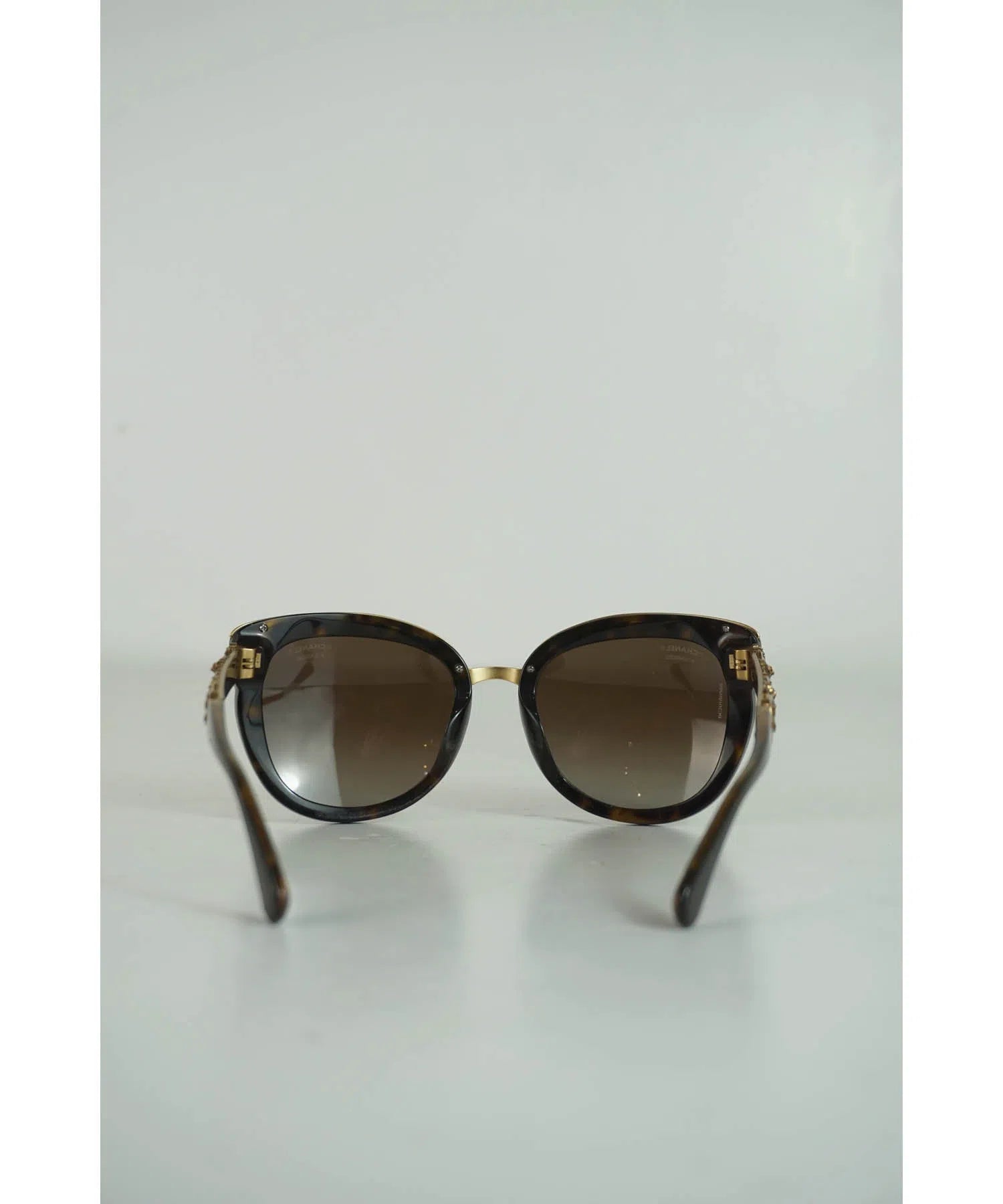 Chanel Brown Gold Bijoux Polarized Sunglasses Foxy Couture Carmel