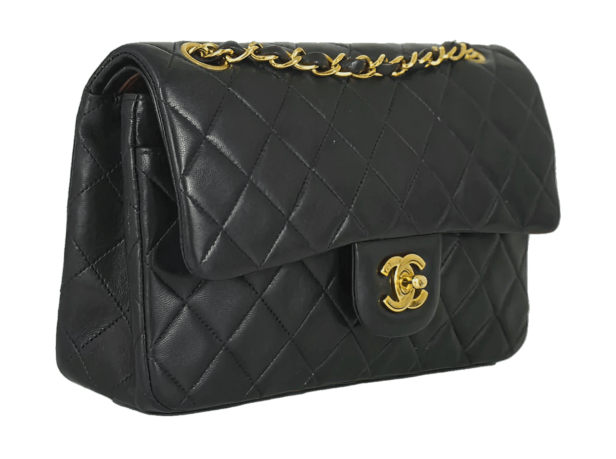 Chanel Classic Double Flap Black Napa Leather 23cm 24k GPHW Bag 1997-99