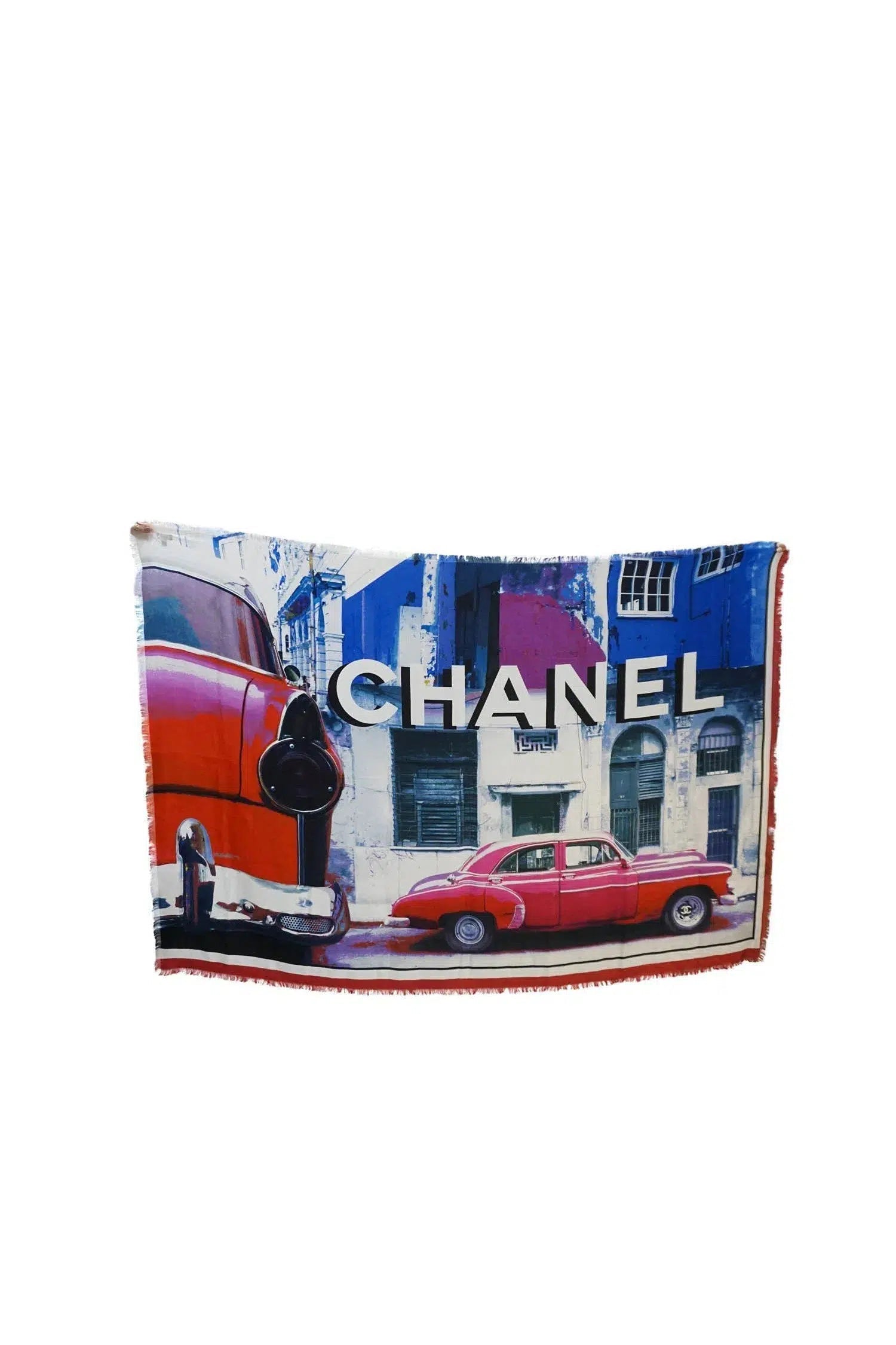 Chanel Cuba Car Print Silk Scarf NIB 2018C - Foxy Couture Carmel