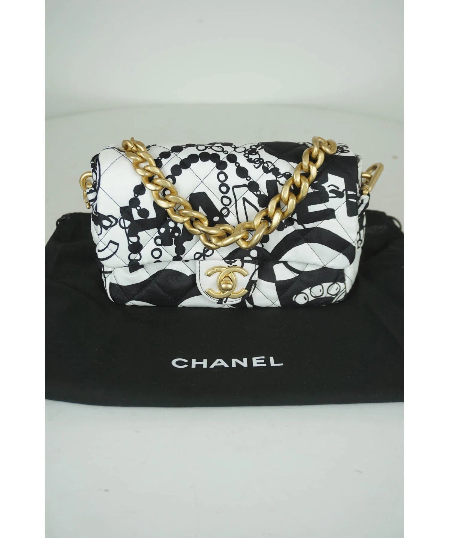 Chanel "Deer Coco" Mini Single Flap Fabric Purse - Cruise 2022