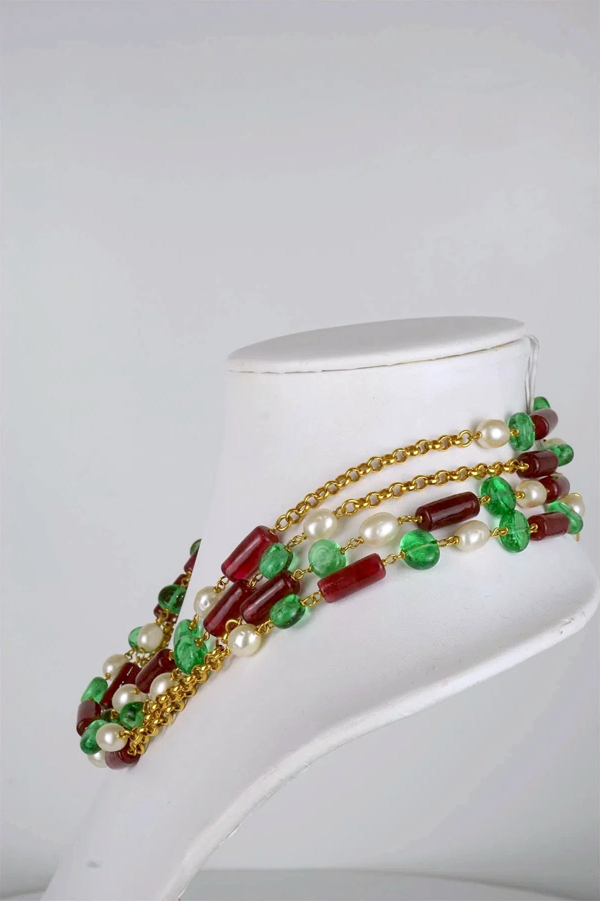 Chanel Gripoix & Pearl Chain Sautoir Necklace Vintage 1990's