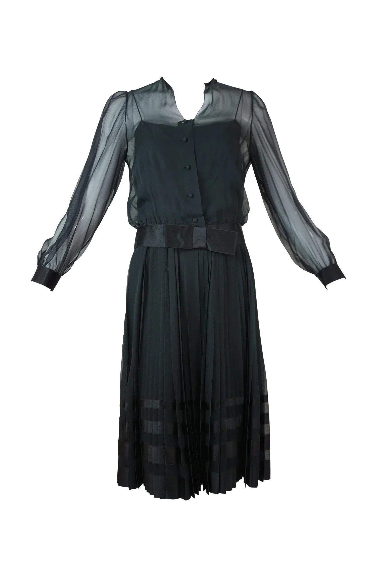 Chanel Haute Couture Black Silk Dress - Foxy Couture Carmel