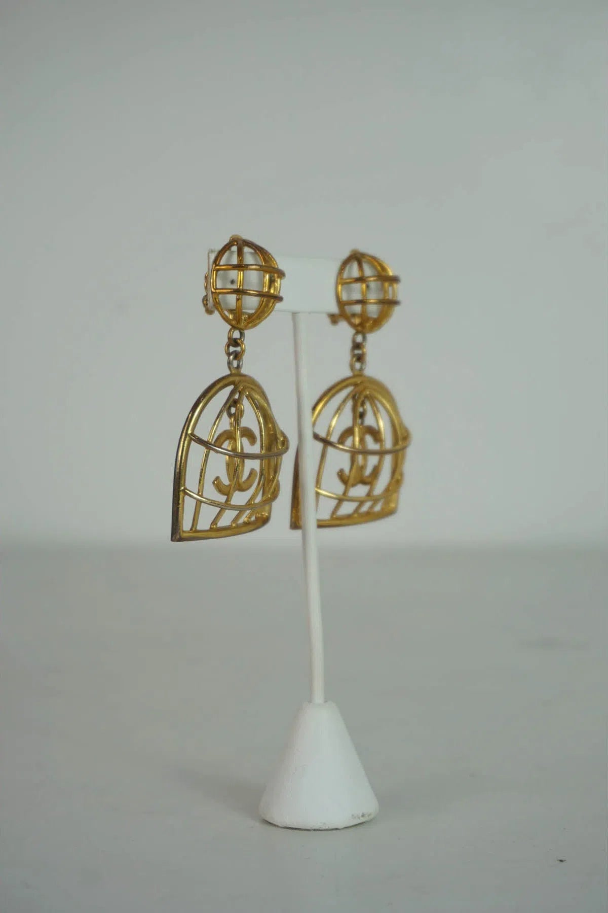 Chanel Iconic Bird Cage Clip Earrings 1993
