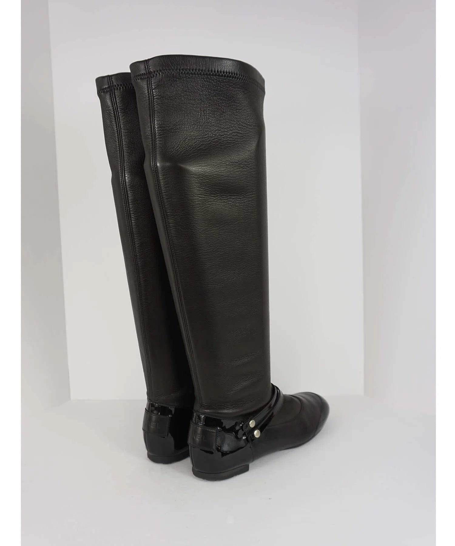 Chanel Knee-High Mary Jane Leather Boots