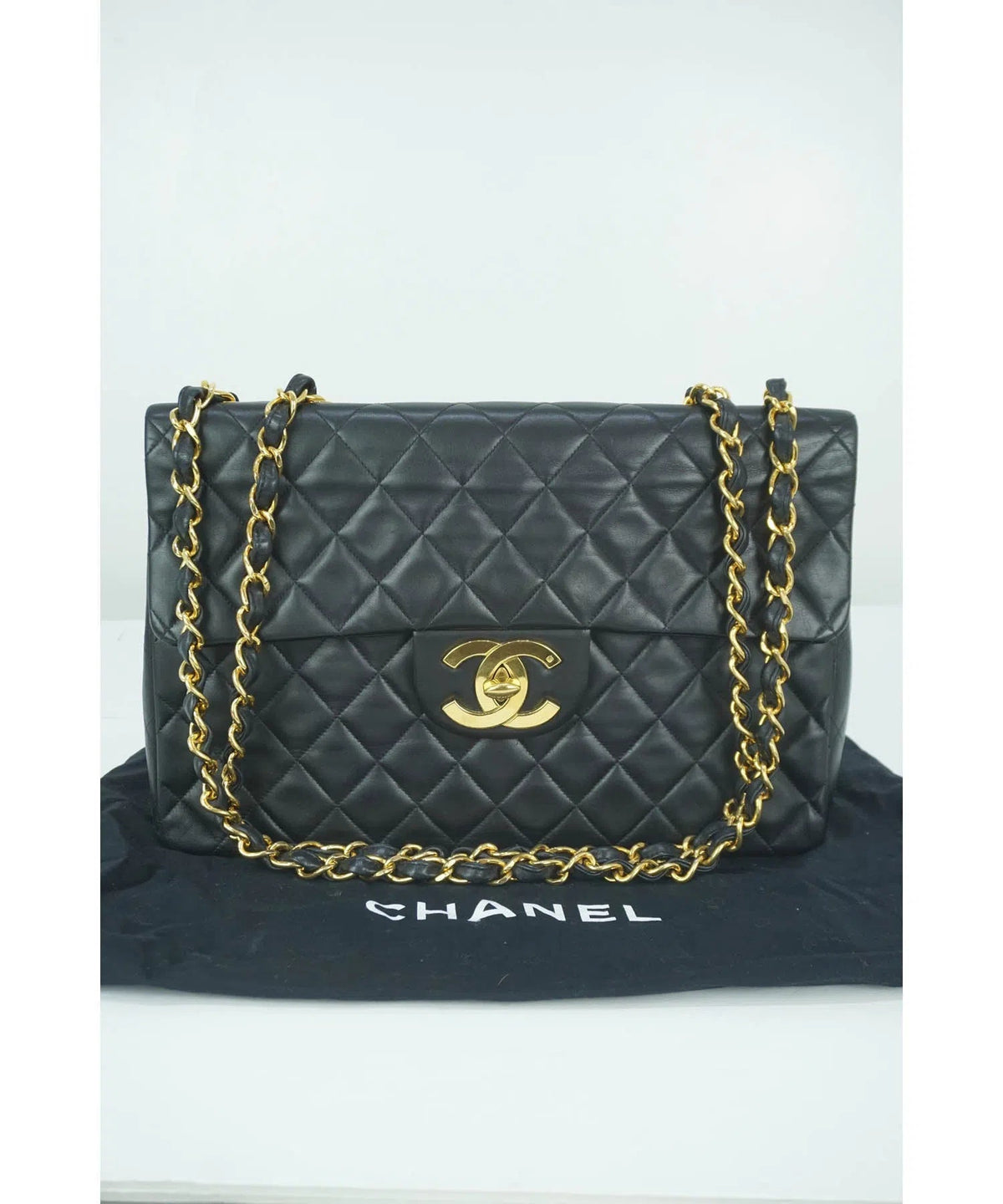 Chanel Maxi Black Napa Flap XL CC 24k GPHW 1994-6