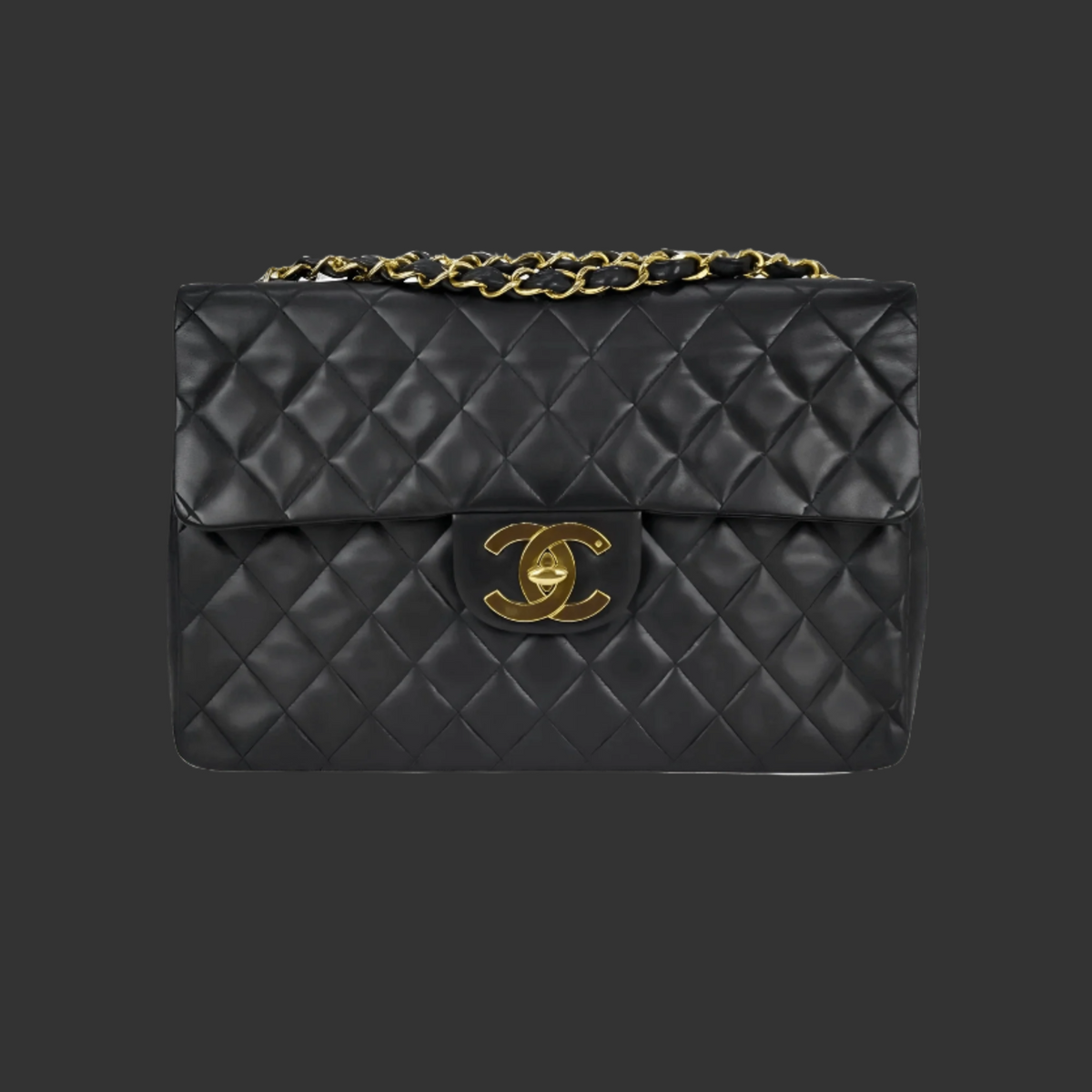 Chanel Maxi Black Napa Flap XL CC 24k GPHW 1994-6