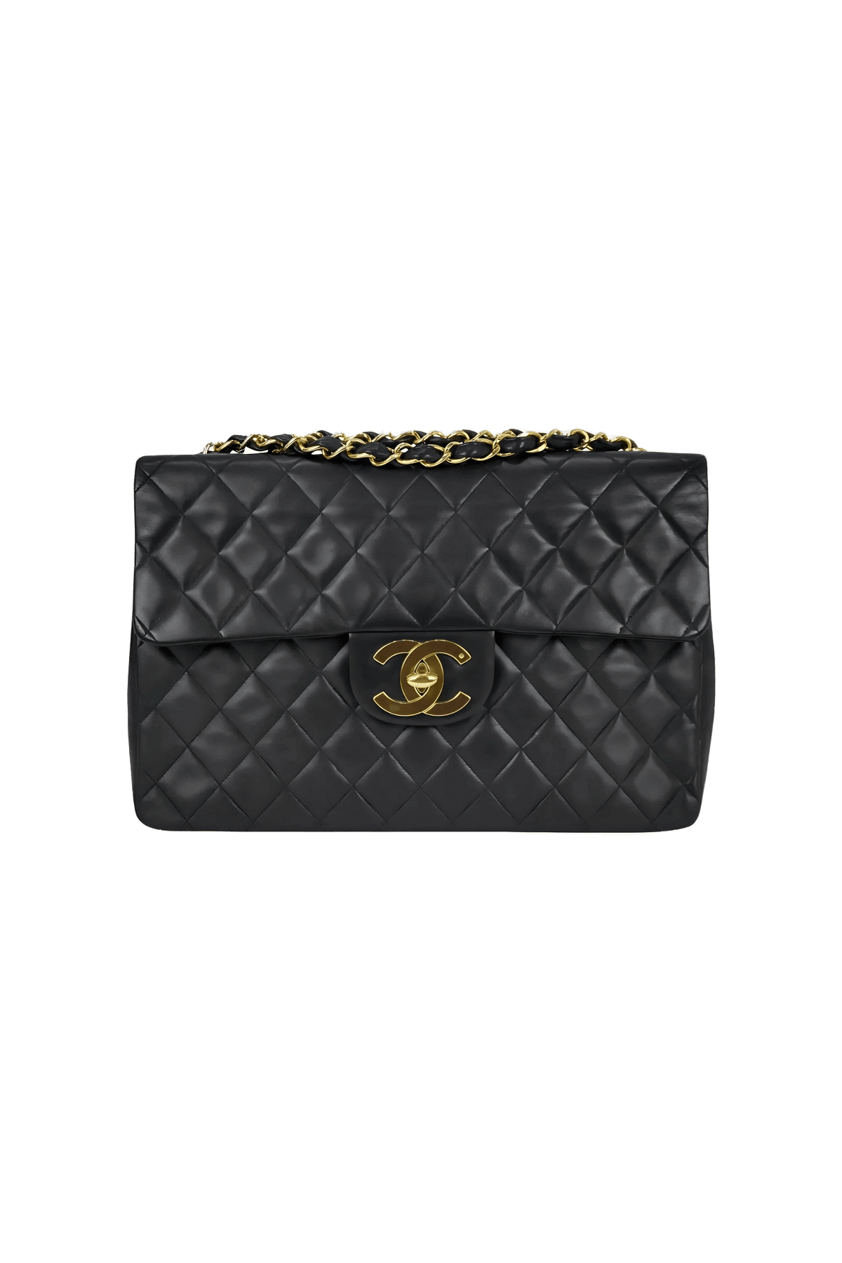 Chanel Maxi Black Napa Flap XL CC 24k GPHW 1994-6