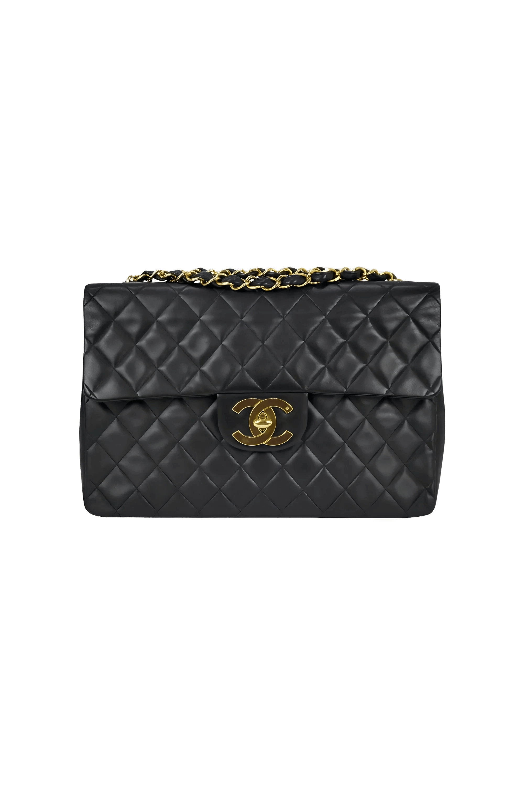 Chanel Maxi Black Napa Flap XL CC 24k GPHW 1994-6