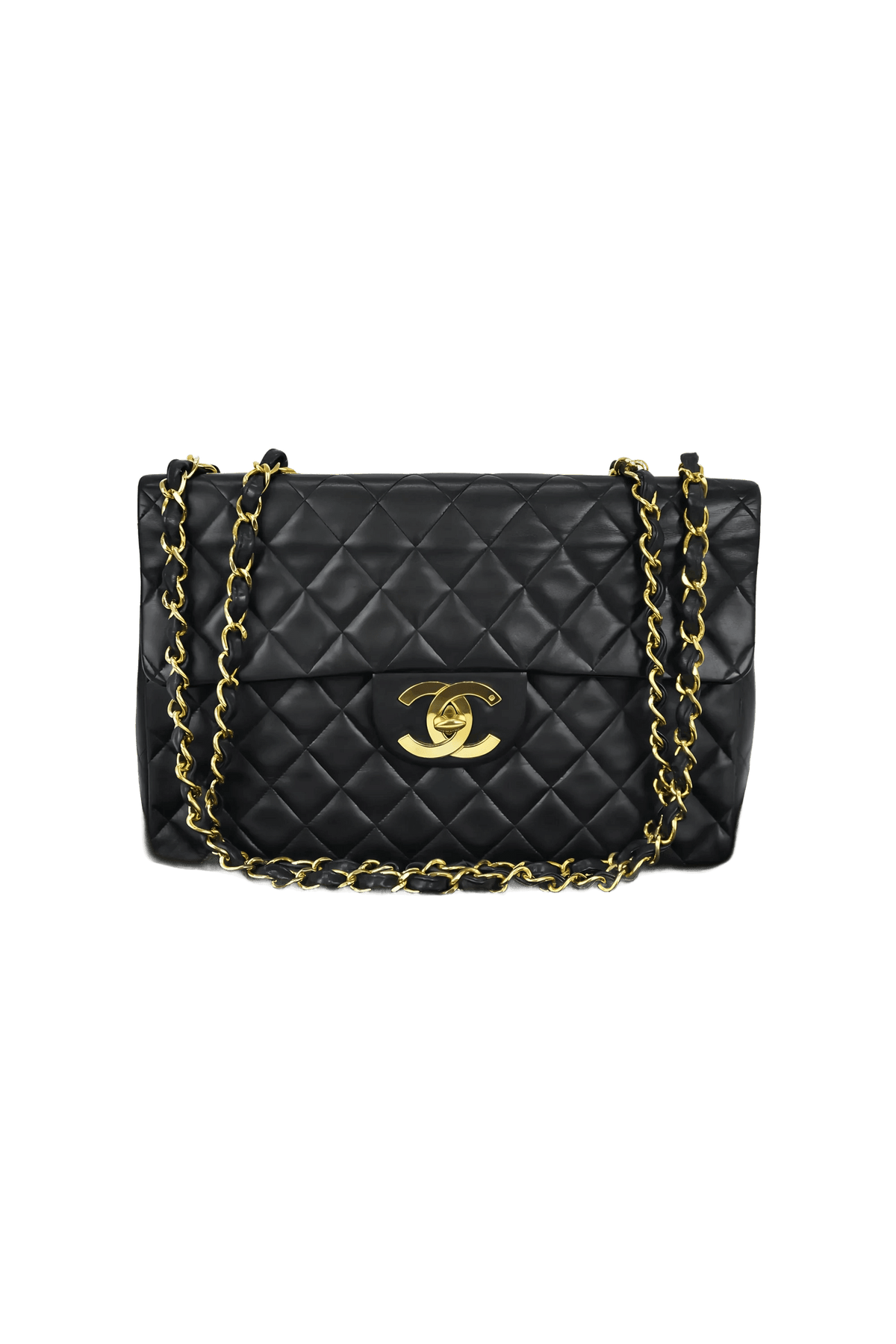 Chanel Maxi Black Napa Flap XL CC 24k GPHW 1994-6