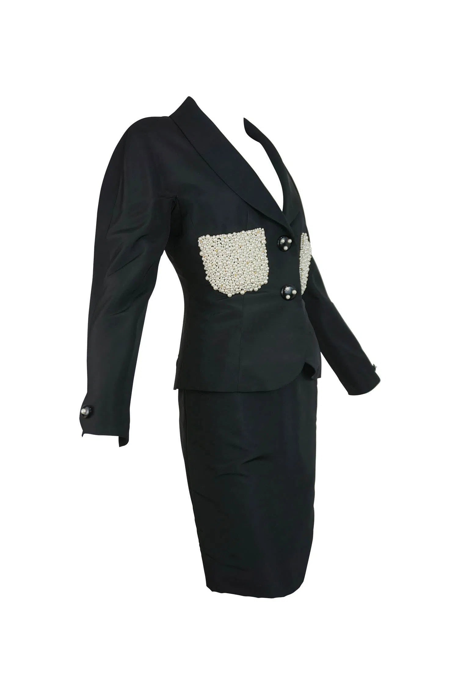 Chanel Pearl Pocket Jacket Suit 1980s