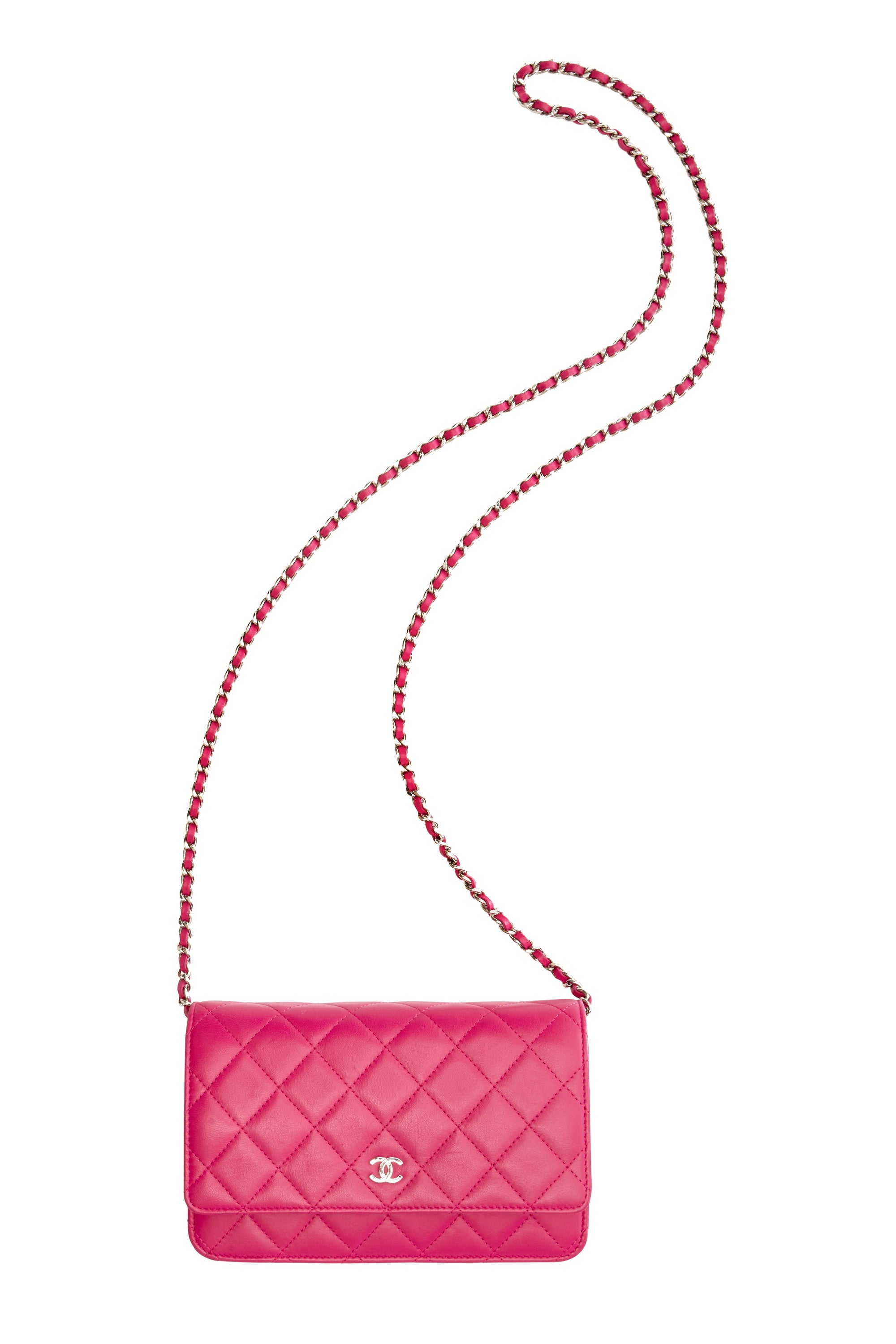 Chanel Pink Quilted Wallet on a Chain 2014