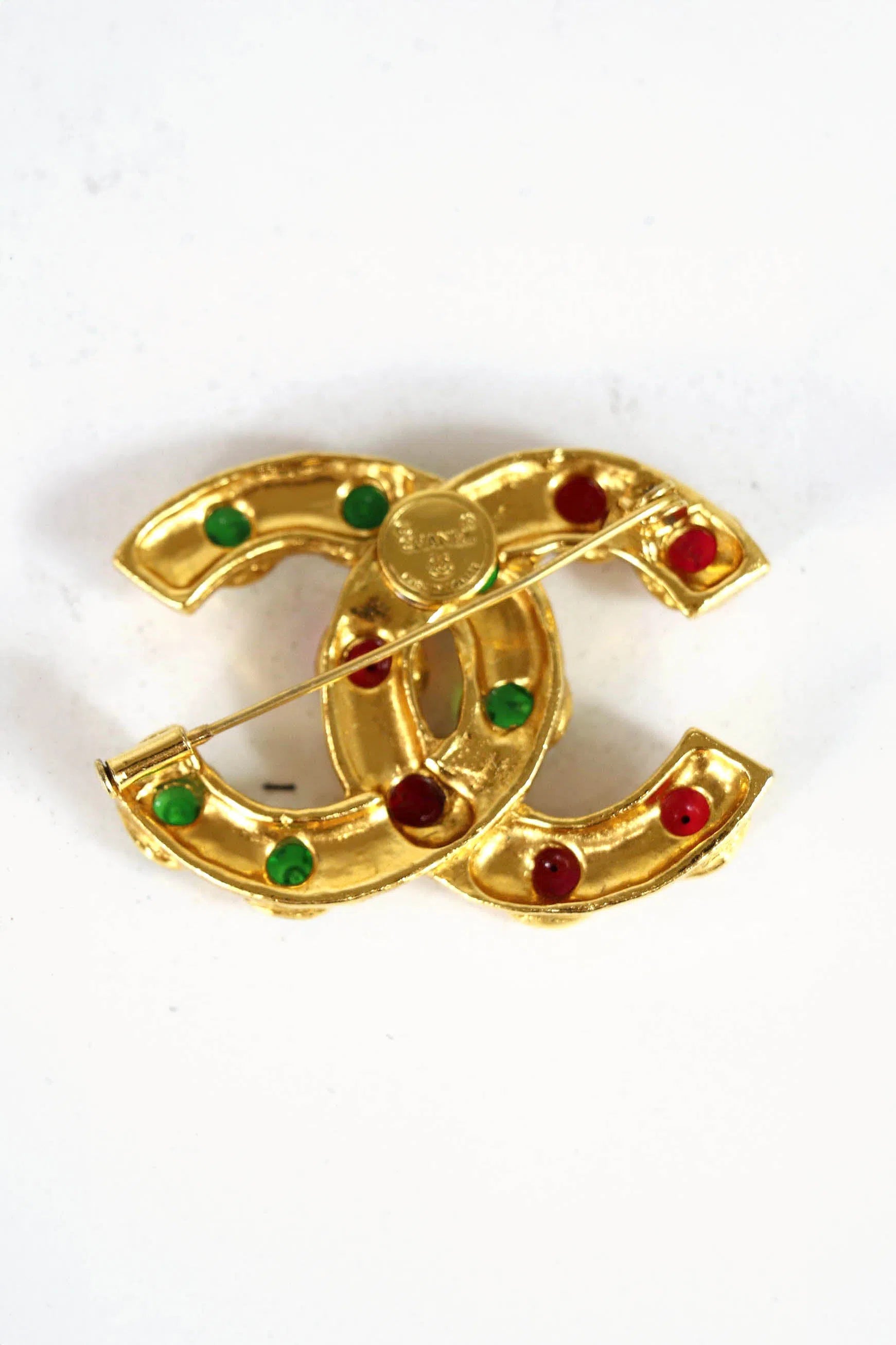 Chanel RARE Vintage 1970's Gripoix CC Brooch - Foxy Couture Carmel Chanel RARE Vintage 1970's Gripoix CC Brooch - Foxy Couture Carmel
