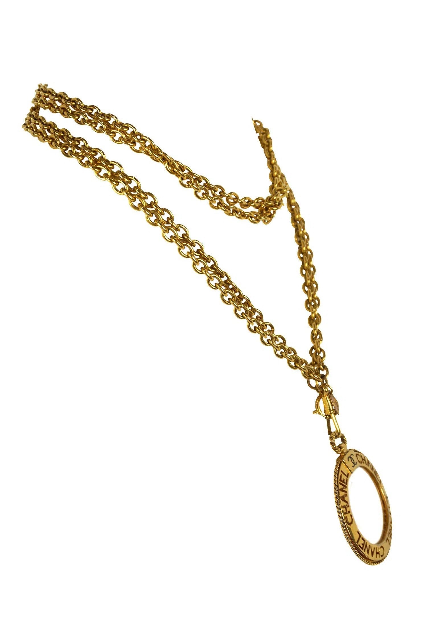 Chanel Vintage 1980's Magnifying Glass Necklace