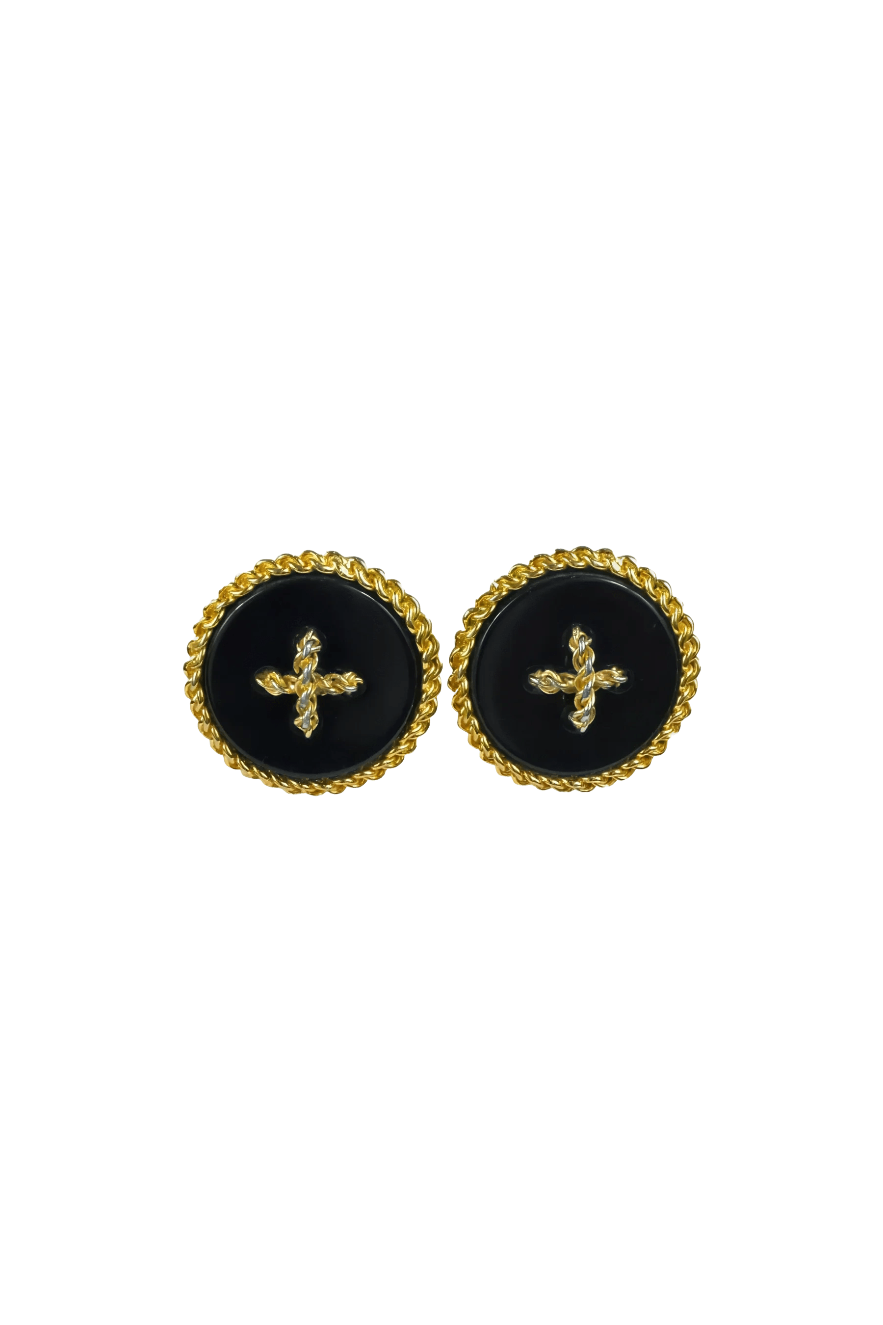 Chanel Vintage 1990's Massive Button Earrings - Foxy Couture Carmel