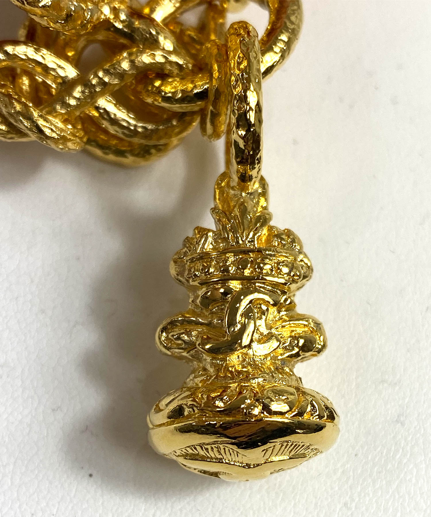 Chanel Vintage Baroque Angel Charm Necklace