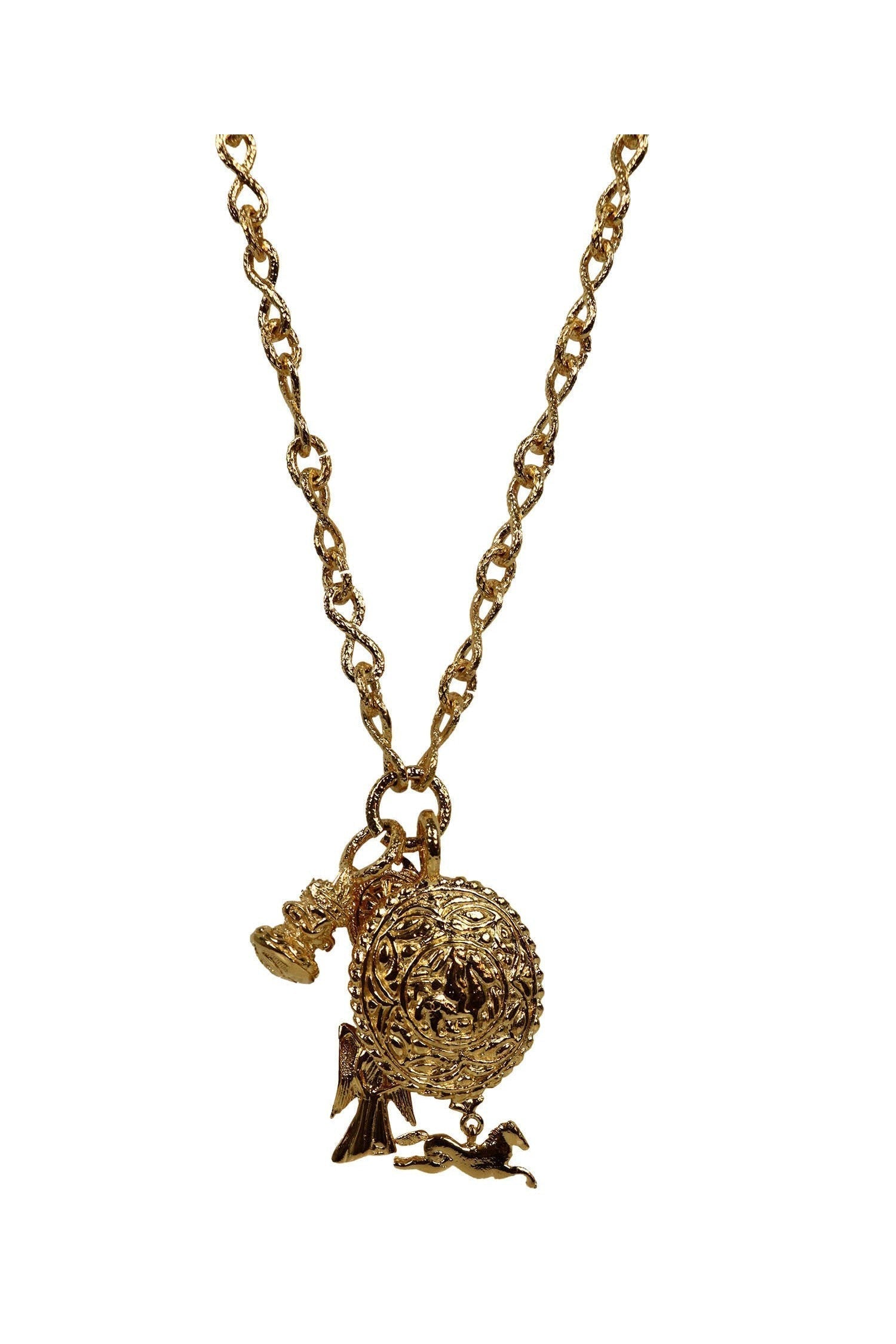 Chanel Vintage Baroque Angel Charm Necklace