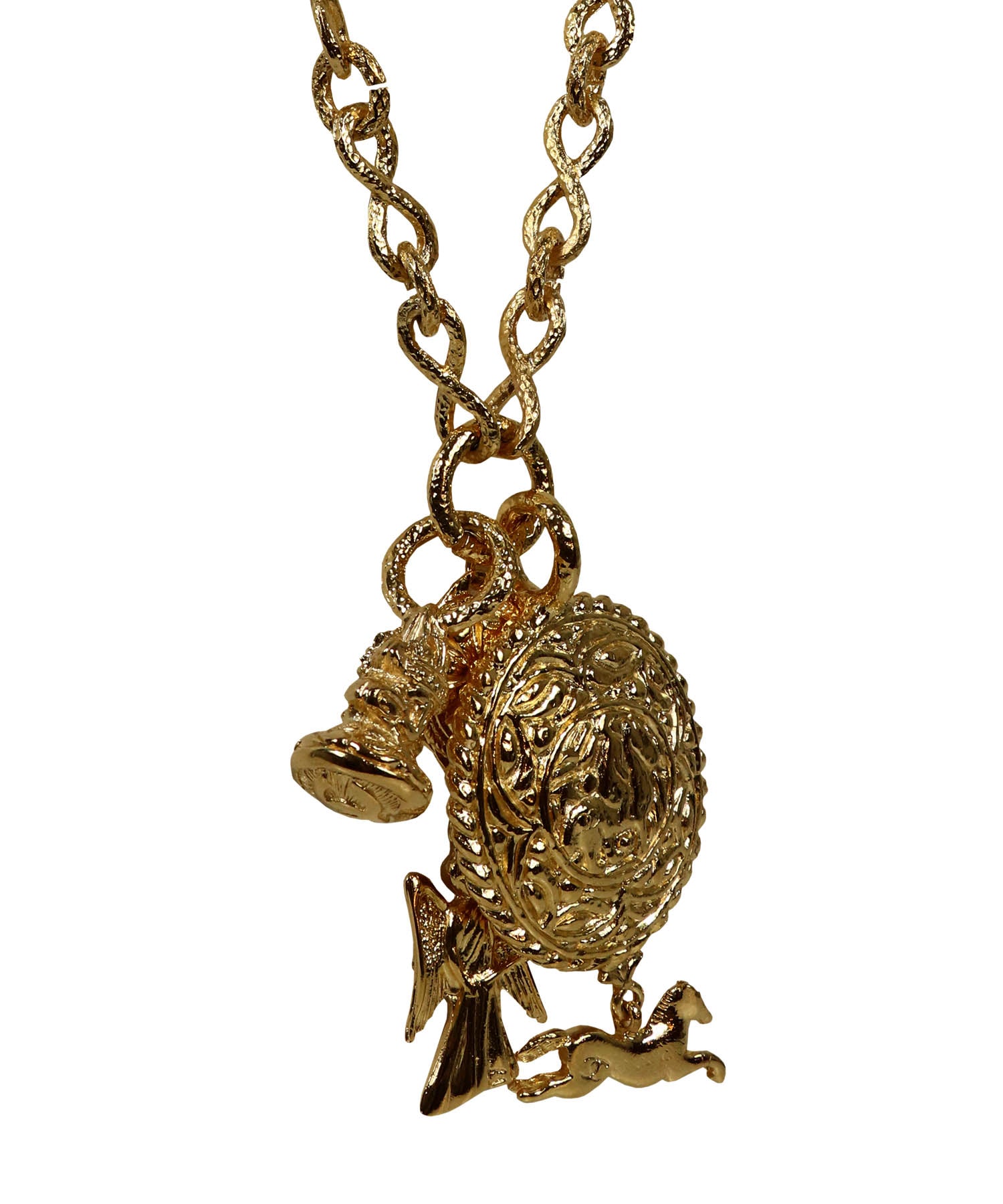 Chanel Vintage Baroque Angel Charm Necklace - Foxy Couture Carmel