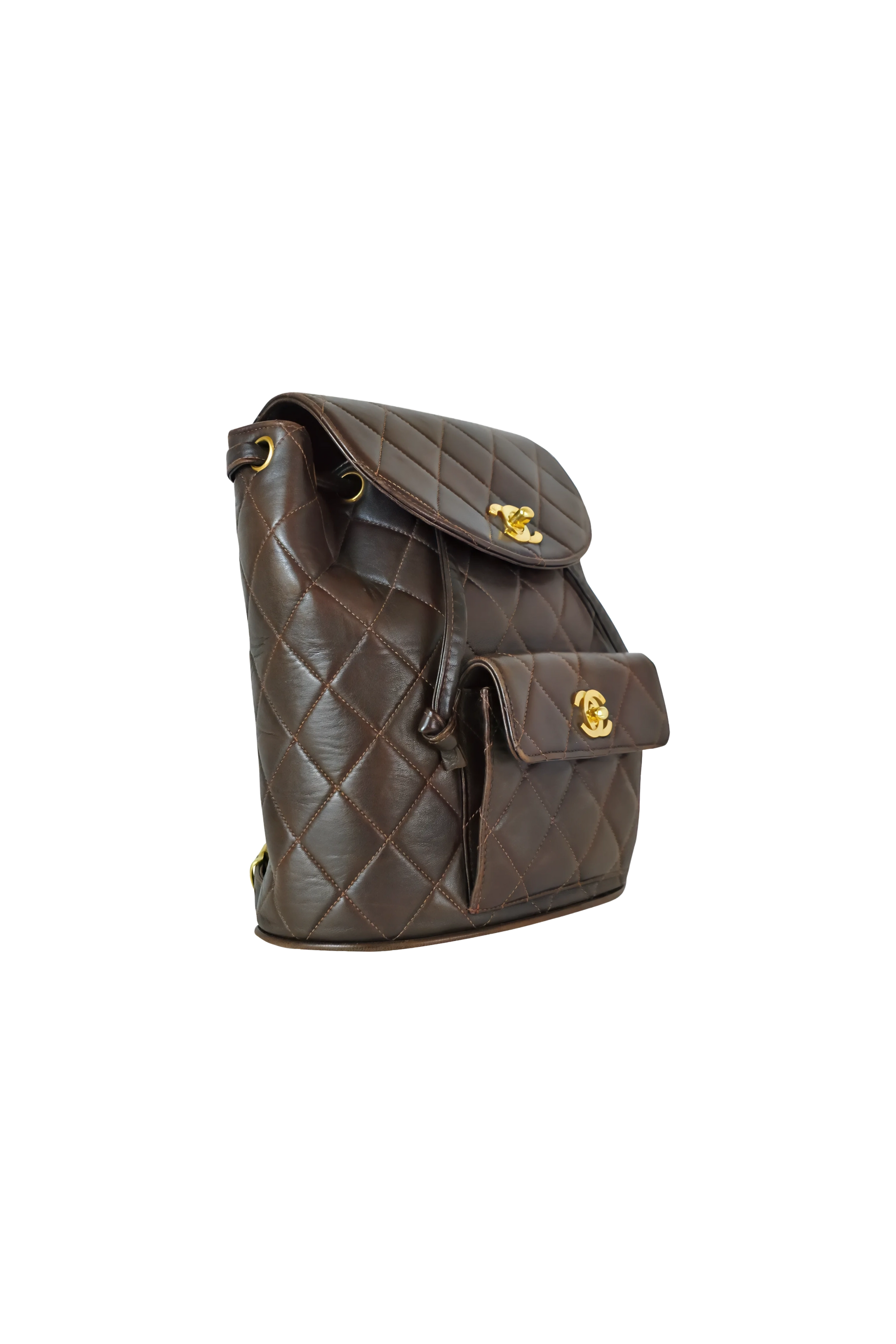 Chanel Vintage Quilted Brown Timeless Duma Backpack - Foxy Couture Carmel