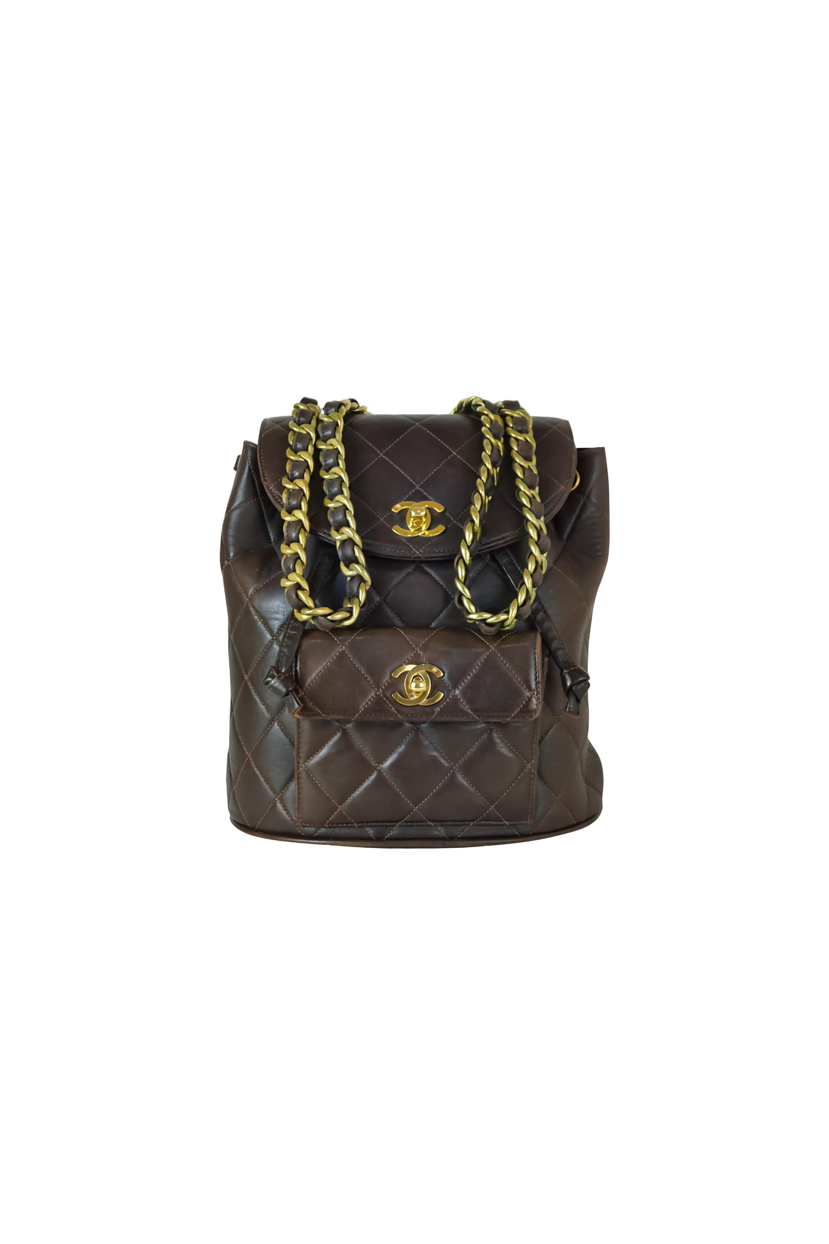 Chanel Vintage Quilted Brown Timeless Duma Backpack