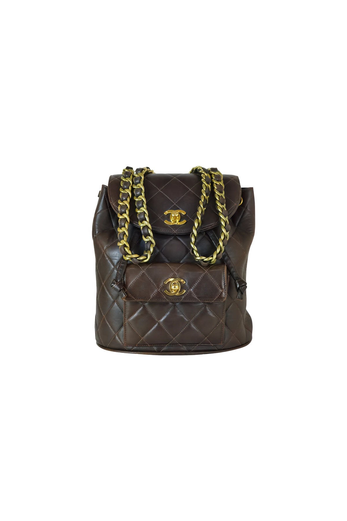 Chanel Vintage Quilted Brown Timeless Duma Backpack